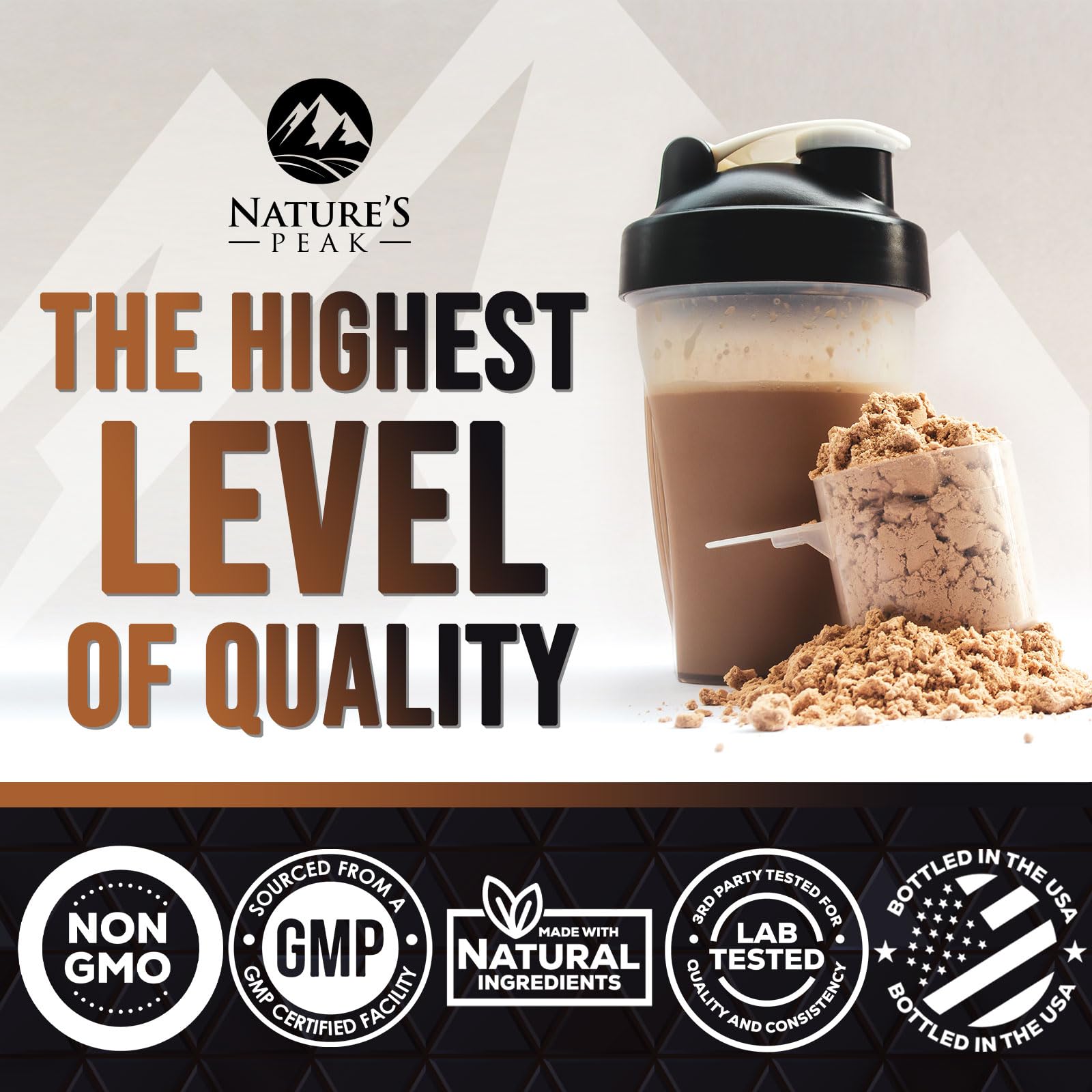Nature's Premium 100% Whey Protein Powder, 24g of Protein, Double Rich Chocolate - AB Mystery