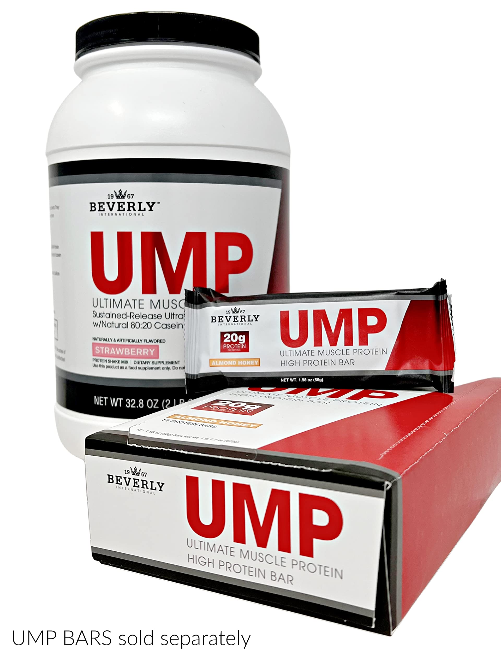 Beverly International UMP Protein Powder, Strawberry. Unique Whey-Casein Ratio - AB Mystery