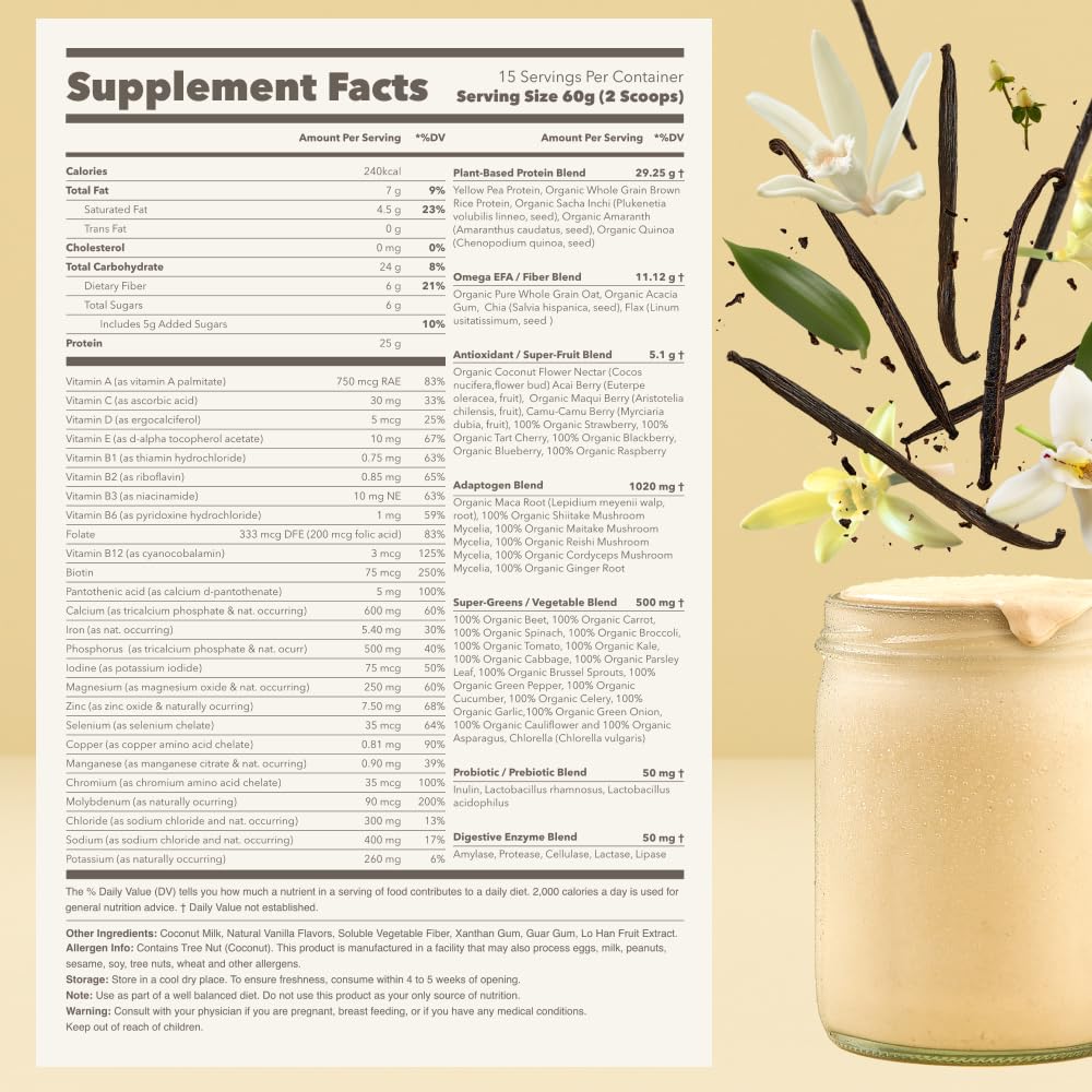 Ka’Chava All-In-One Nutrition Shake Blend, Vanilla, 85+ Superfoods, Nutrients & Plant - AB Mystery