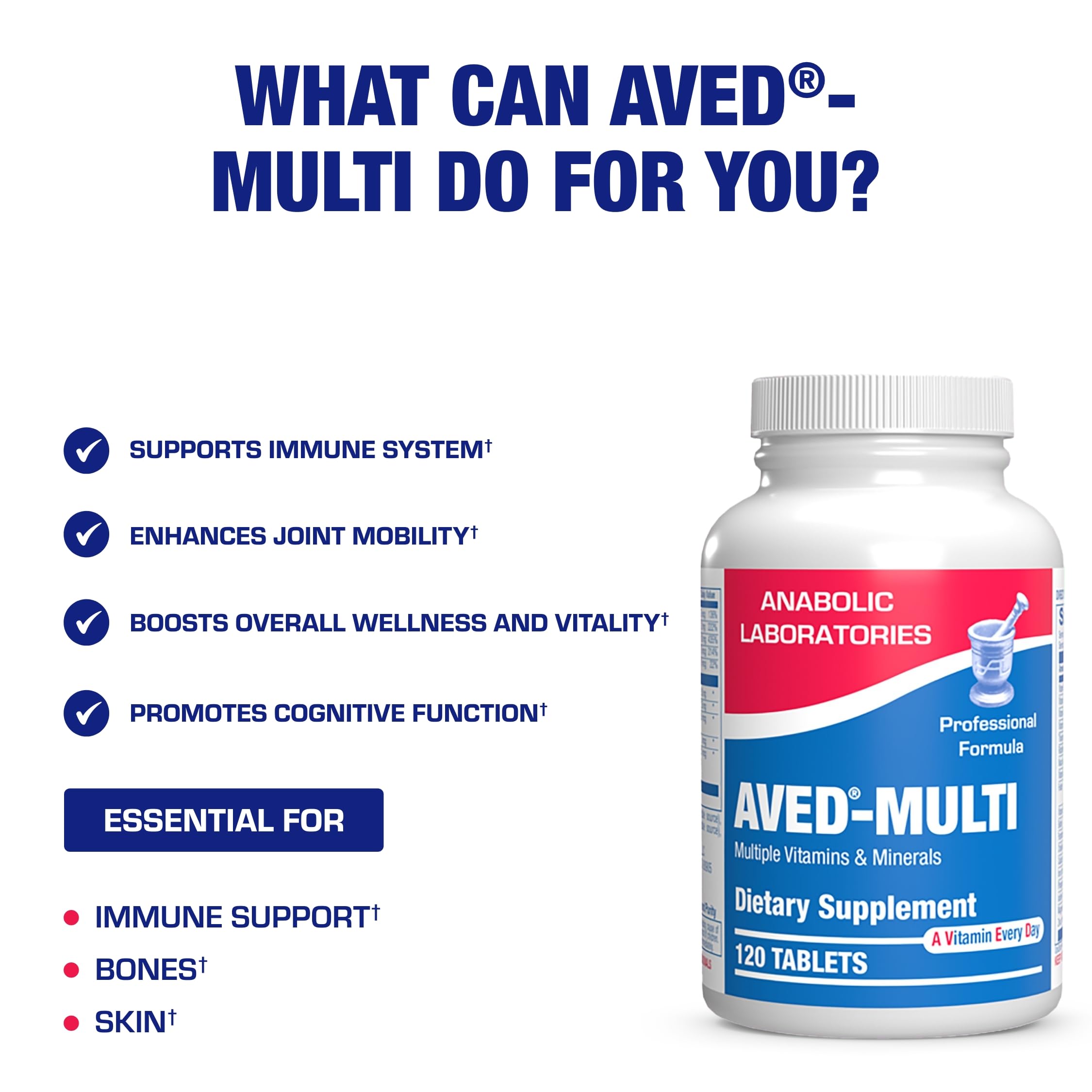 30-in-1 Adult Multivitamin with Iron - Antioxidant Rich Over 50 Multivitamin for Women and Men with Vitamins A C D E B Complex Zinc Magnesium - AB Mystery