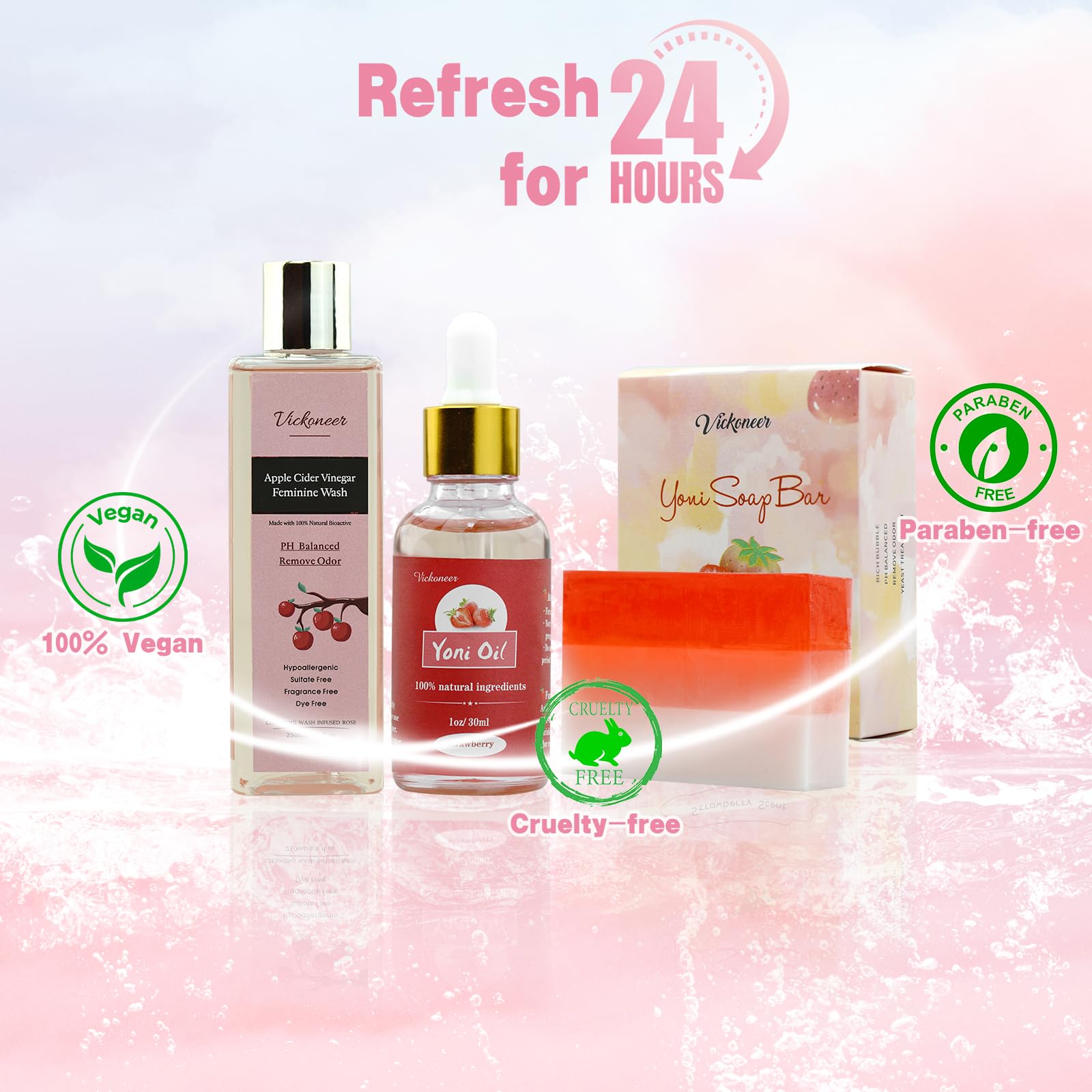 3 Pack Feminine Wash Yoni Bar Yoni Oil Set for Women, Yoni Wash for Balance Vagina PH Wetness - AB Mystery