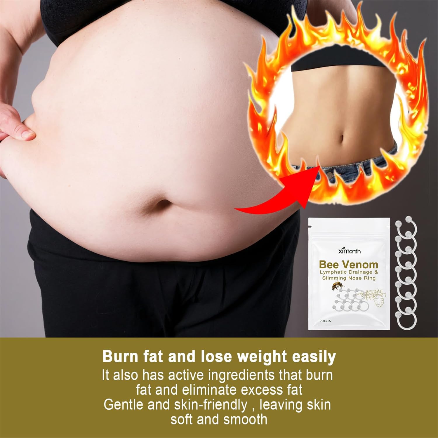 Bee Venom Slimming Nose Ring GGPM Bee Venom Lymphatic Drainage & Slimming Nose Ring Bee Venom - AB Mystery