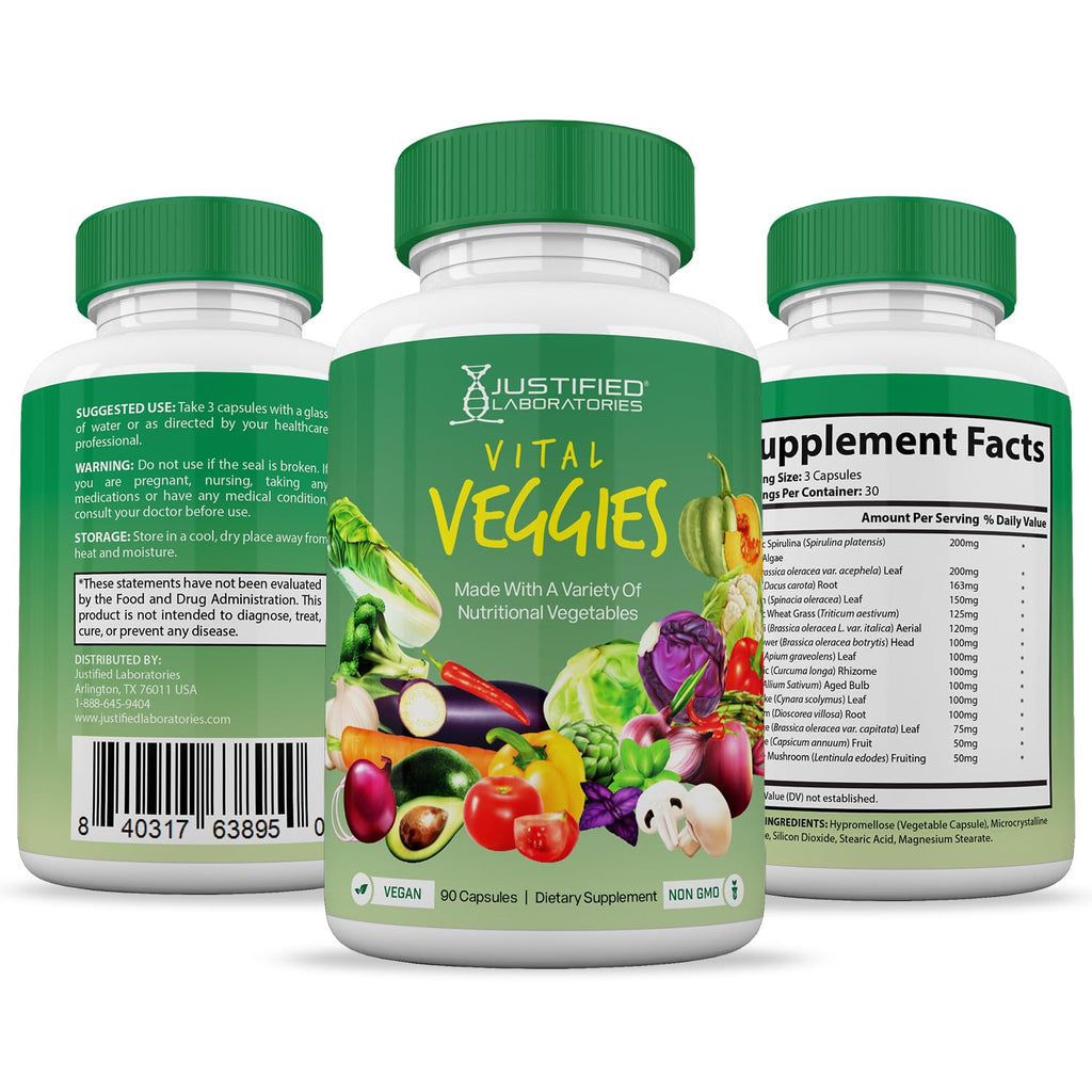 (6 Pack) Vital Fruits and Veggies Supplement Whole Food Red & Green Superfoods - AB Mystery