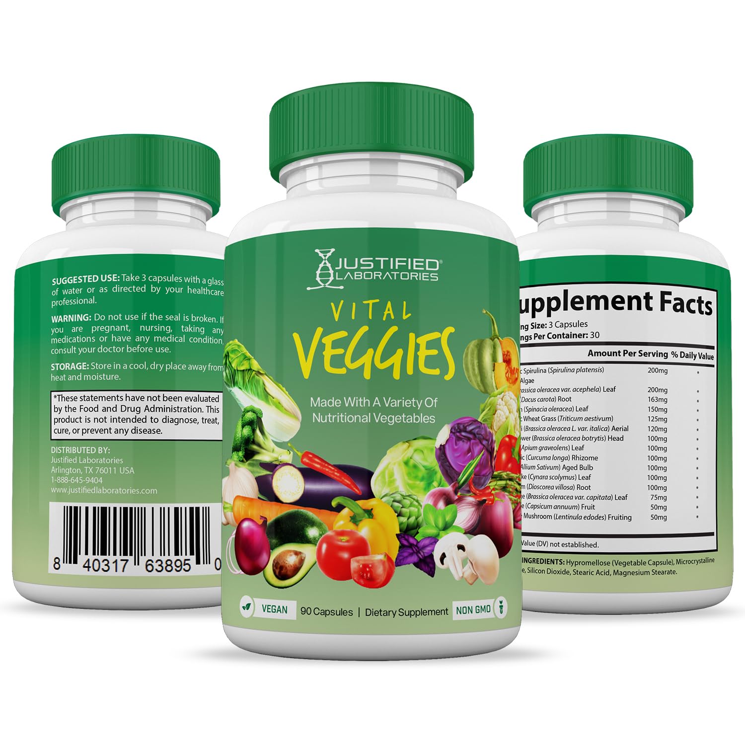 (6 Pack) Vital Fruits and Veggies Supplement Whole Food Red & Green Superfoods - AB Mystery