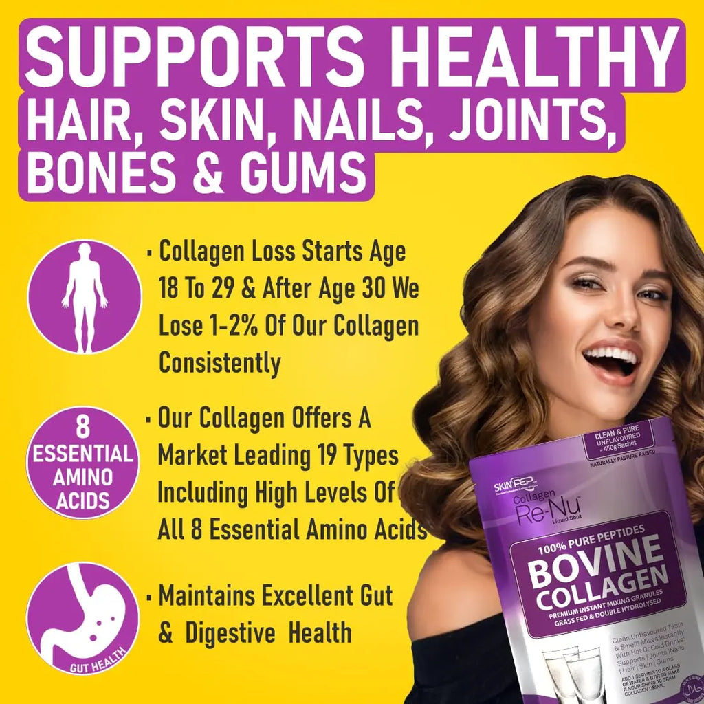 Collagen Powder, Ultra Premium Hydrolysed Bovine Collagen Peptides by SkinPep - AB Mystery