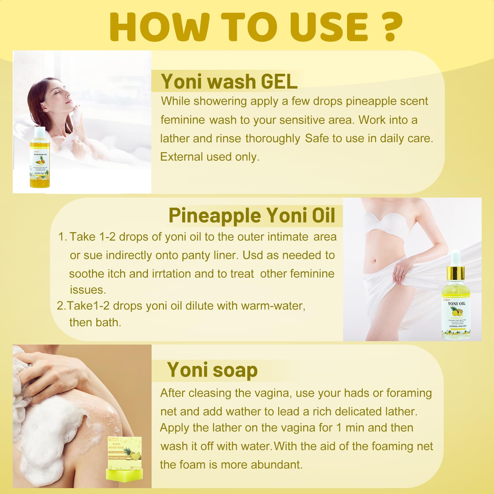 Yoni Wash Yoni Oil Yoni Bar Soap, Women ph Balance, Feminine Wash for Women Remove Odor Moisturizing - AB Mystery