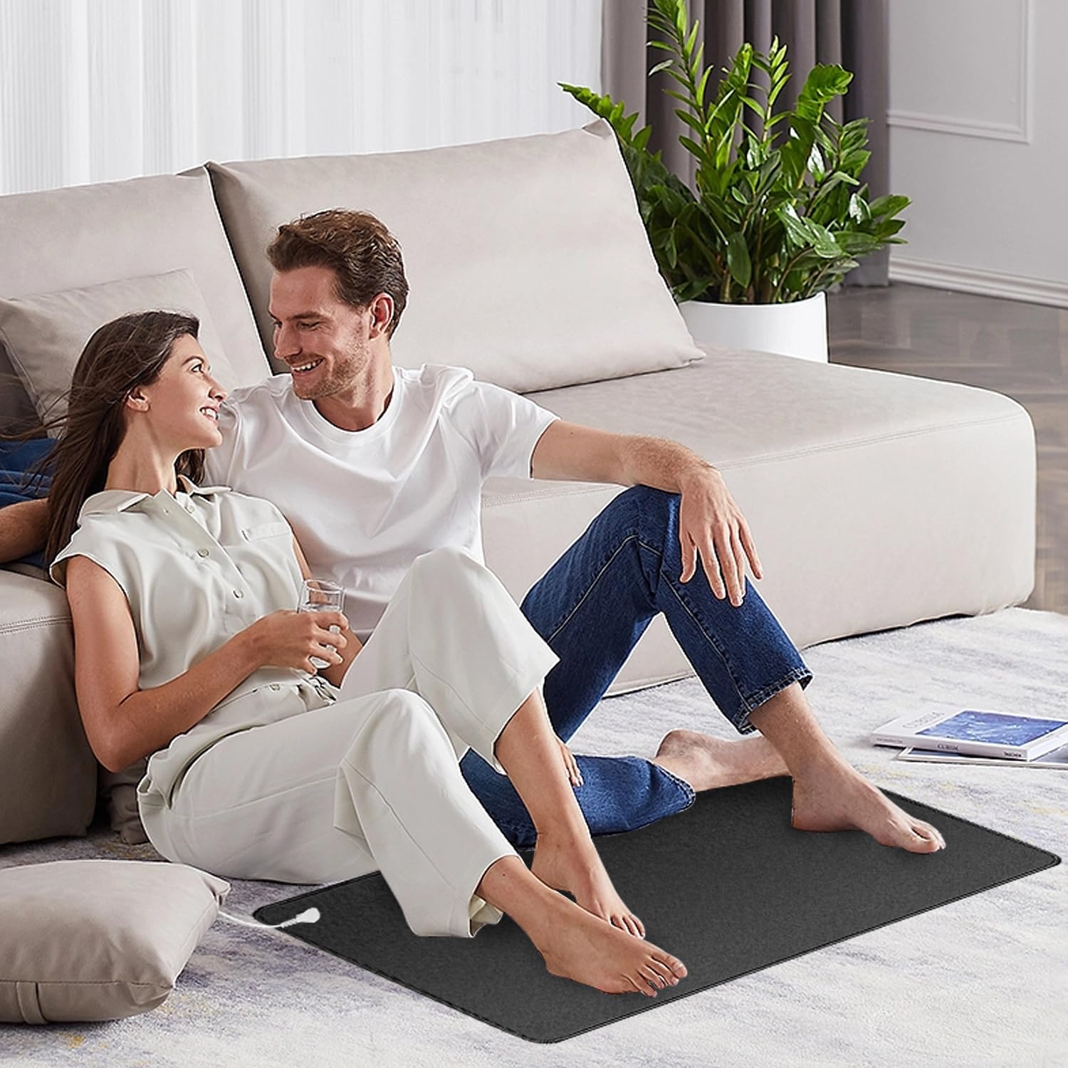 XINHUSU Grounding Mat 11.8"x23.6" Grounding Pad with 15ft Grounding Cord Grounding Mat - AB Mystery