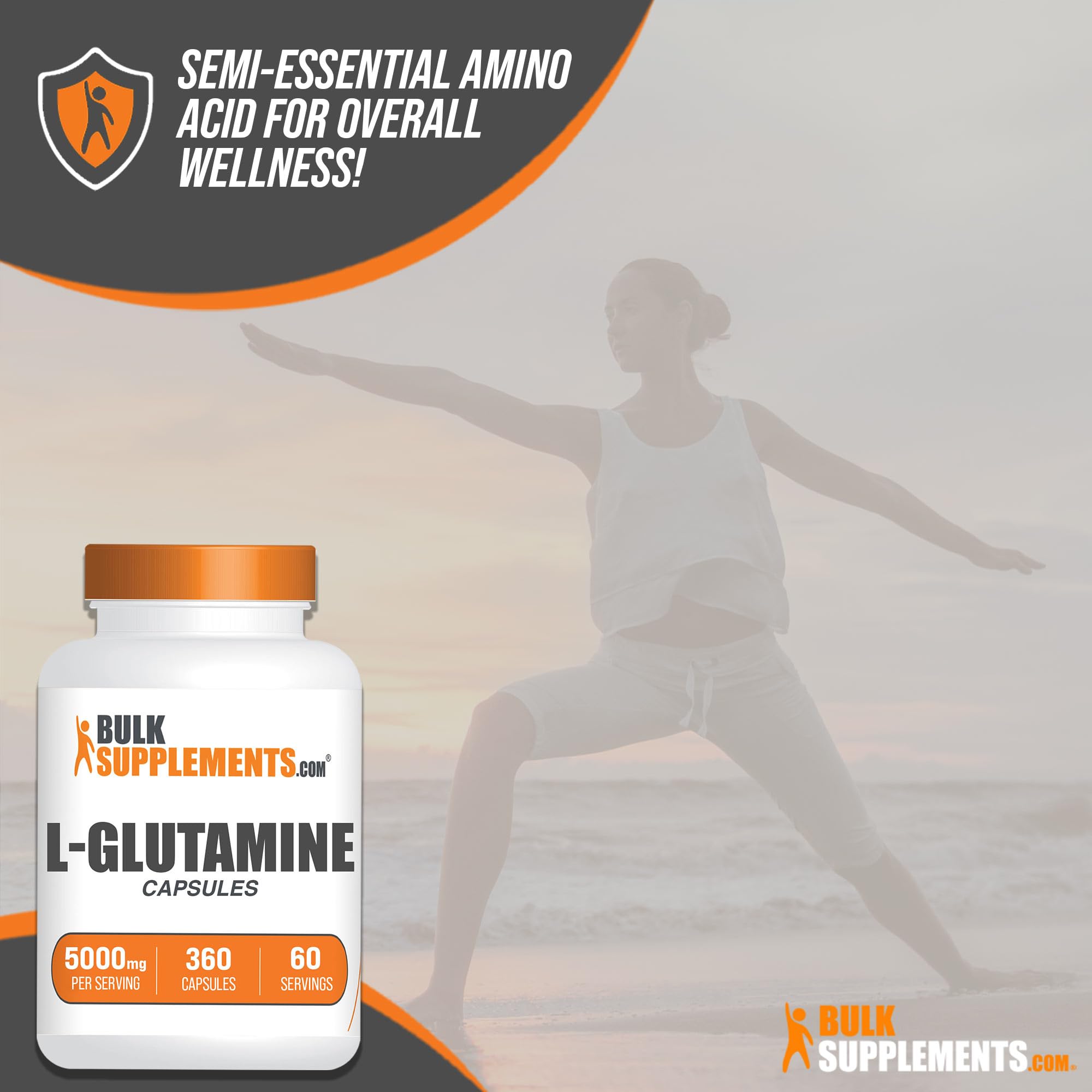 BULKSUPPLEMENTS.COM L-Glutamine Capsules - Glutamine Supplement, L Glutamine - AB Mystery