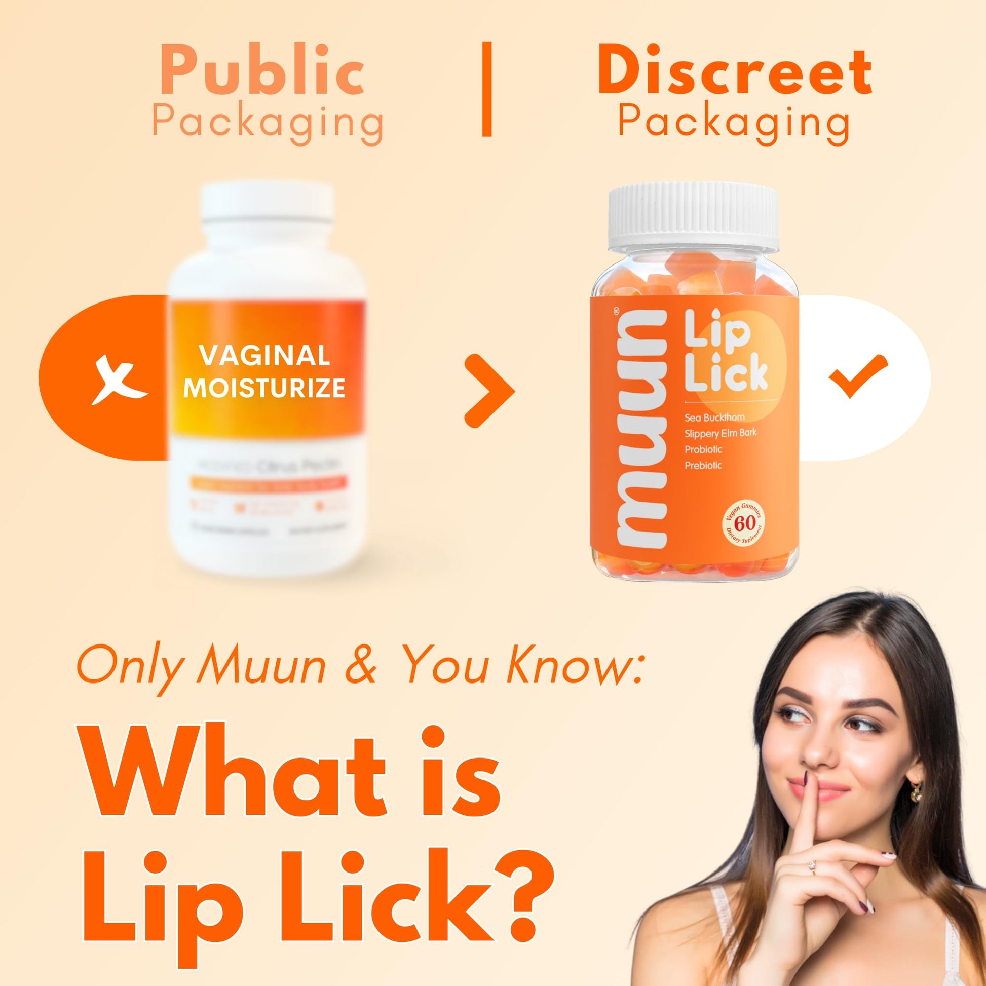 Muun Vaginal Dryness Gummy for Perimenopause Menopause with Slippery Elm Bark, Omega - AB Mystery