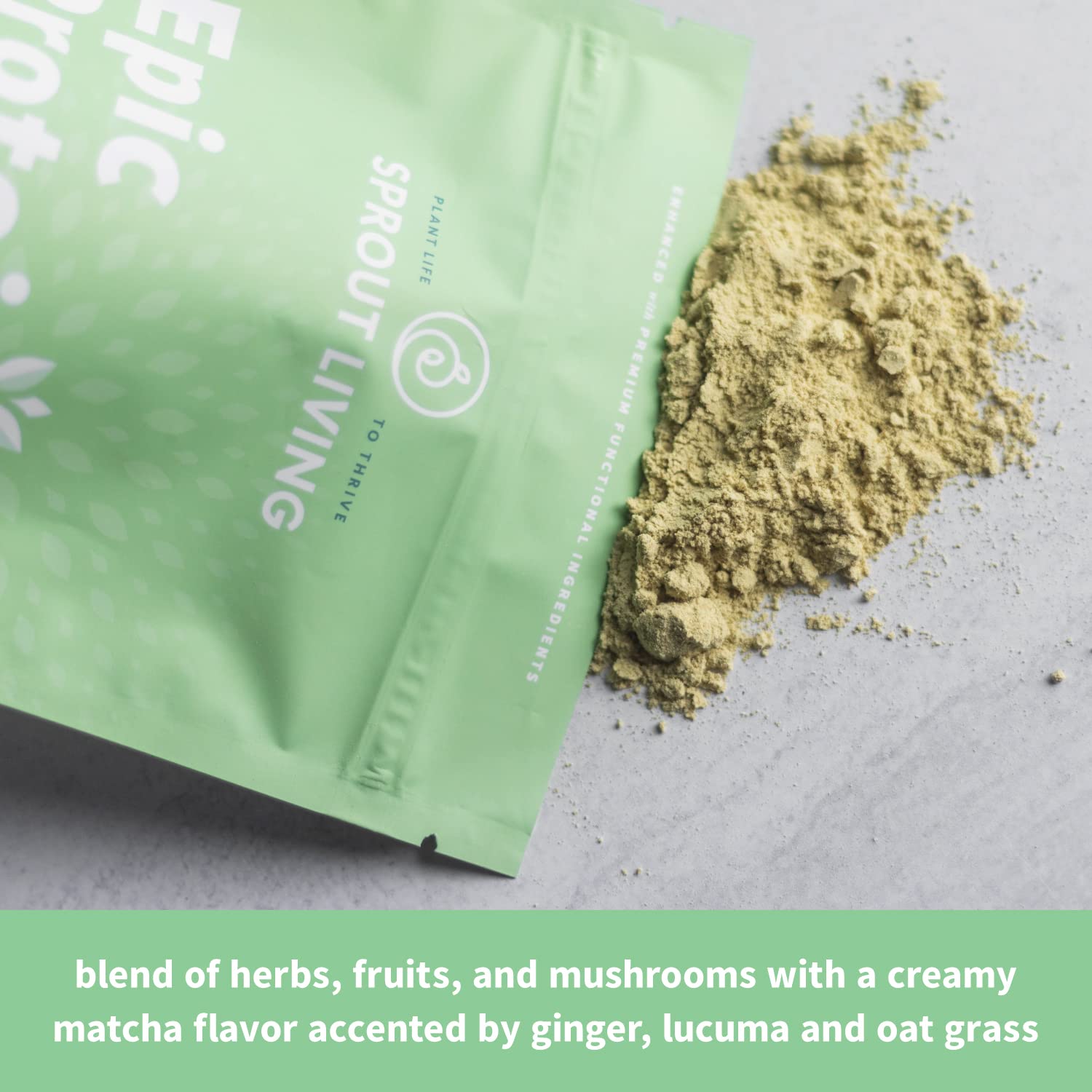 Sprout Living Epic Protein, Plant Based Protein & Superfoods Powder, Mindful Matcha - AB Mystery