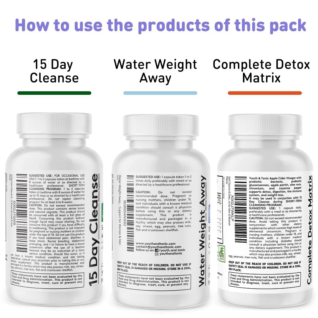 Youth & Tonic Complete Body Detox for Cleanse, Normal Acidity Gut Level and Water - AB Mystery
