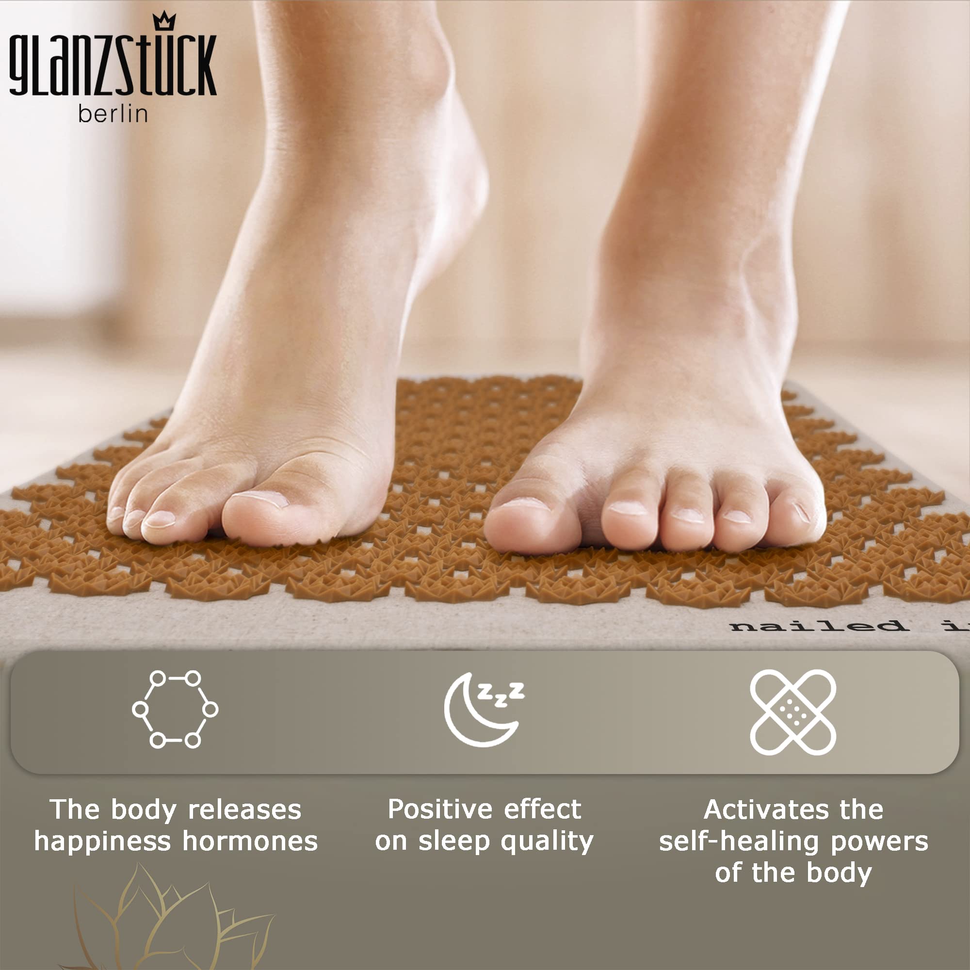 Glanzstück Berlin® Health Collection XXL Acupressure Mat Set for Full Body for Tension Headaches - AB Mystery