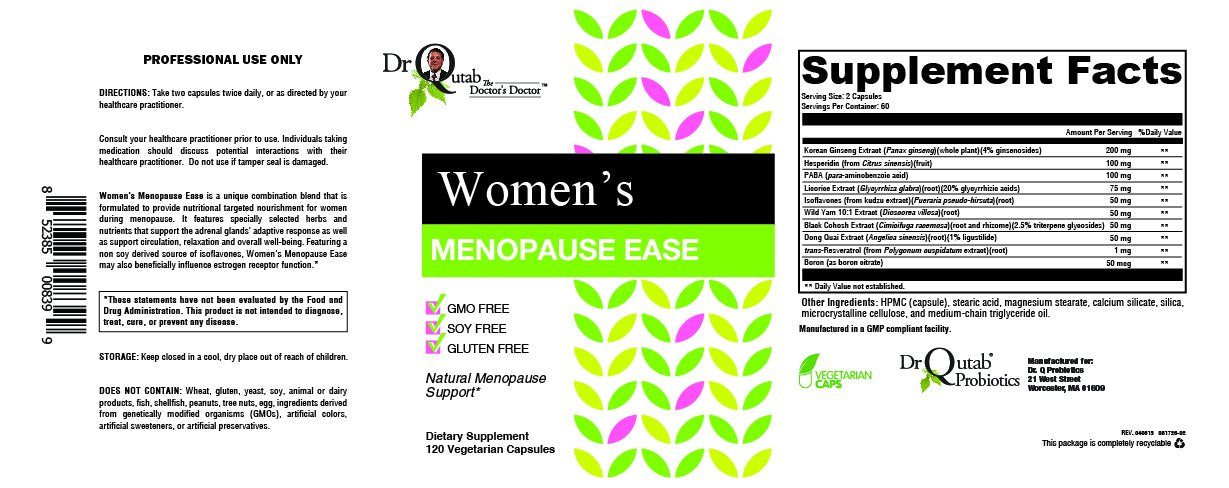 Dr Qutab The Doctor's Doctor, Women's Menopause Ease, Natural Menopause Support - AB Mystery
