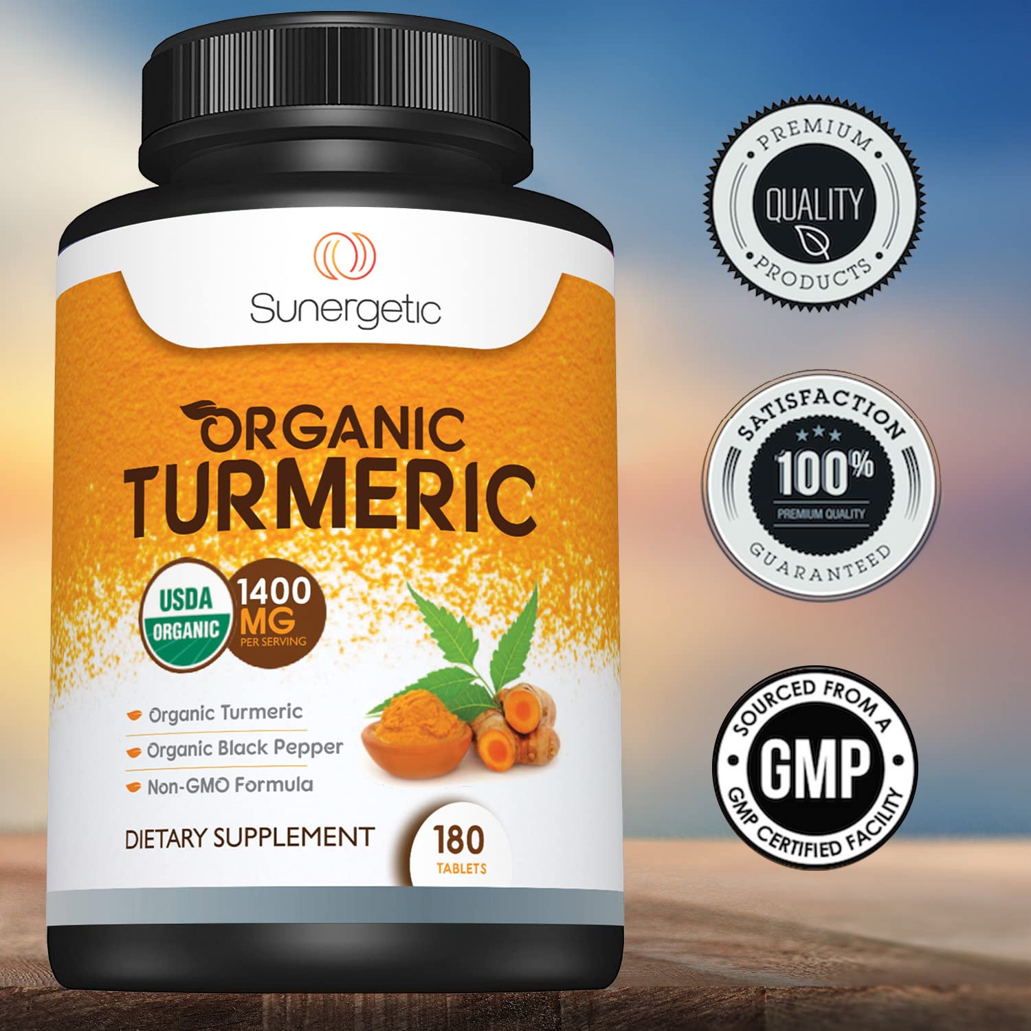 Sunergetic USDA Certified Organic Turmeric Supplement – Includes Organic Turmeric - AB Mystery