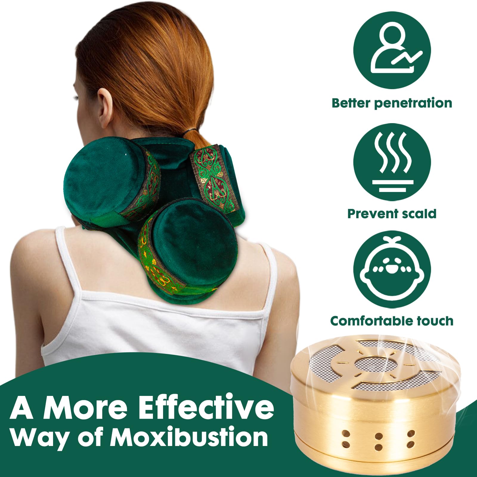 Smokeless Copper Moxa Box, Set of 3 Purifier Copper Tank Moxibustion Treatment Tool Portable - AB Mystery