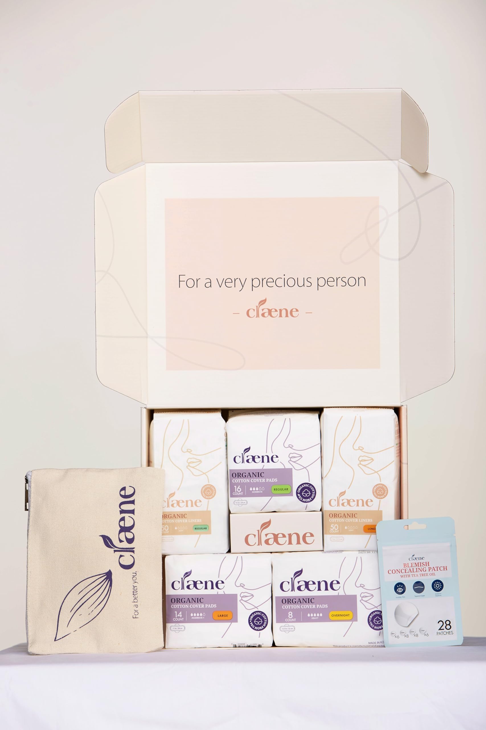 Claene Organic Cotton Panty Liners, Unscented, Thin, Cruelty-Free, Daily, Breathable Organic Panty - AB Mystery