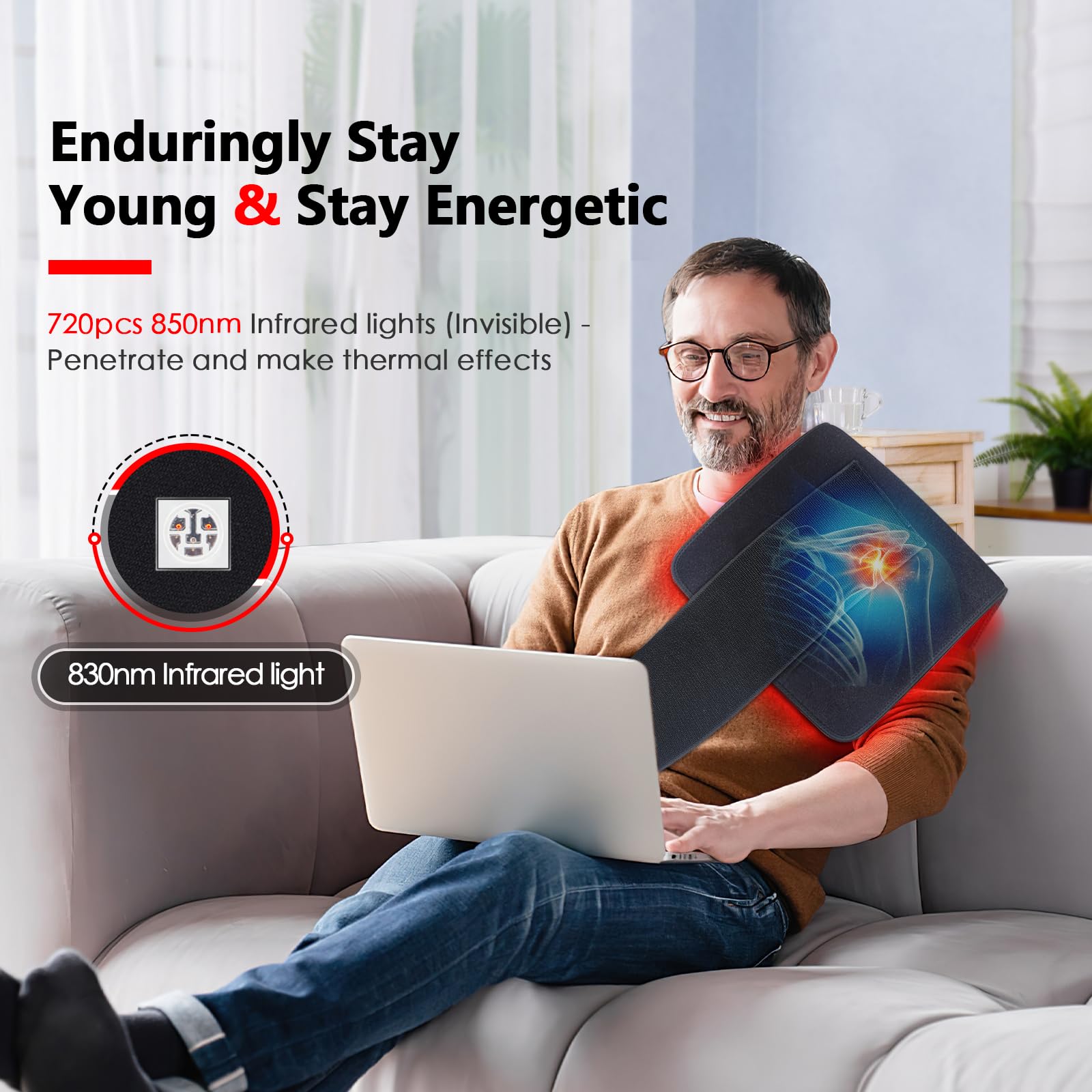 RUISQM Red Light Therapy Mat for Body - 360 LEDs Large Red & Infrared Light Therapy Pad Blanket - AB Mystery