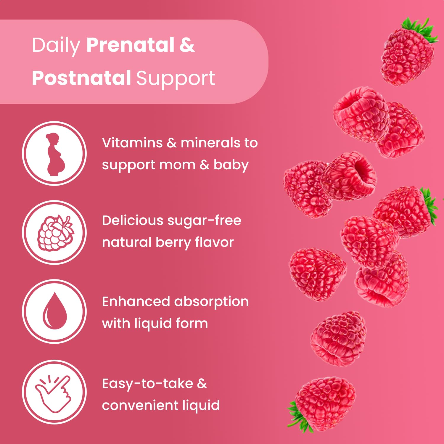Prenatal & Postnatal Multivitamin for Women | Sugar Free Liquid Prenatal Vitamins for Women Mother's Promise