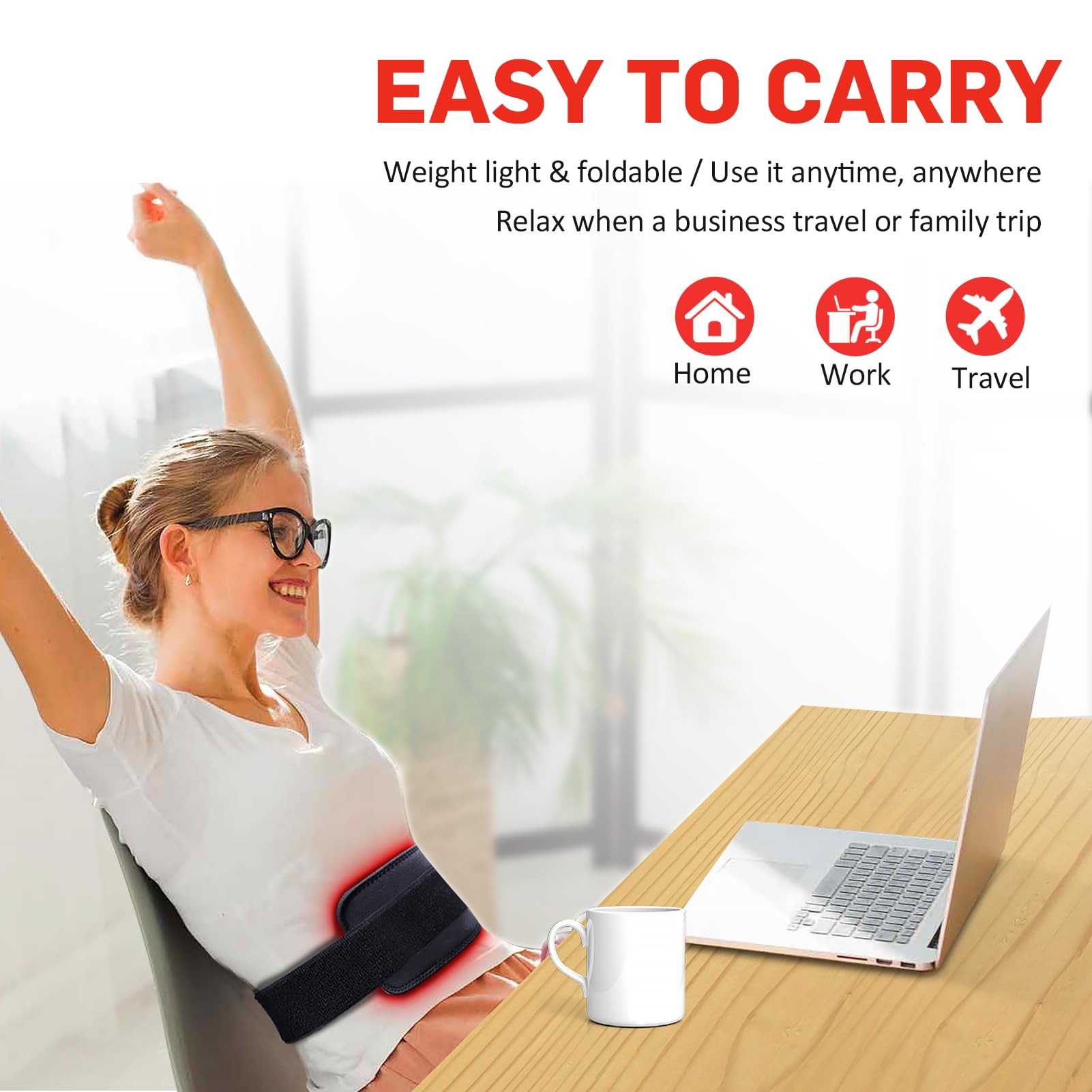 Red Light Therapy Belt, Infrared Light Therapy for Body, Wearable Wrap with Timer - AB Mystery