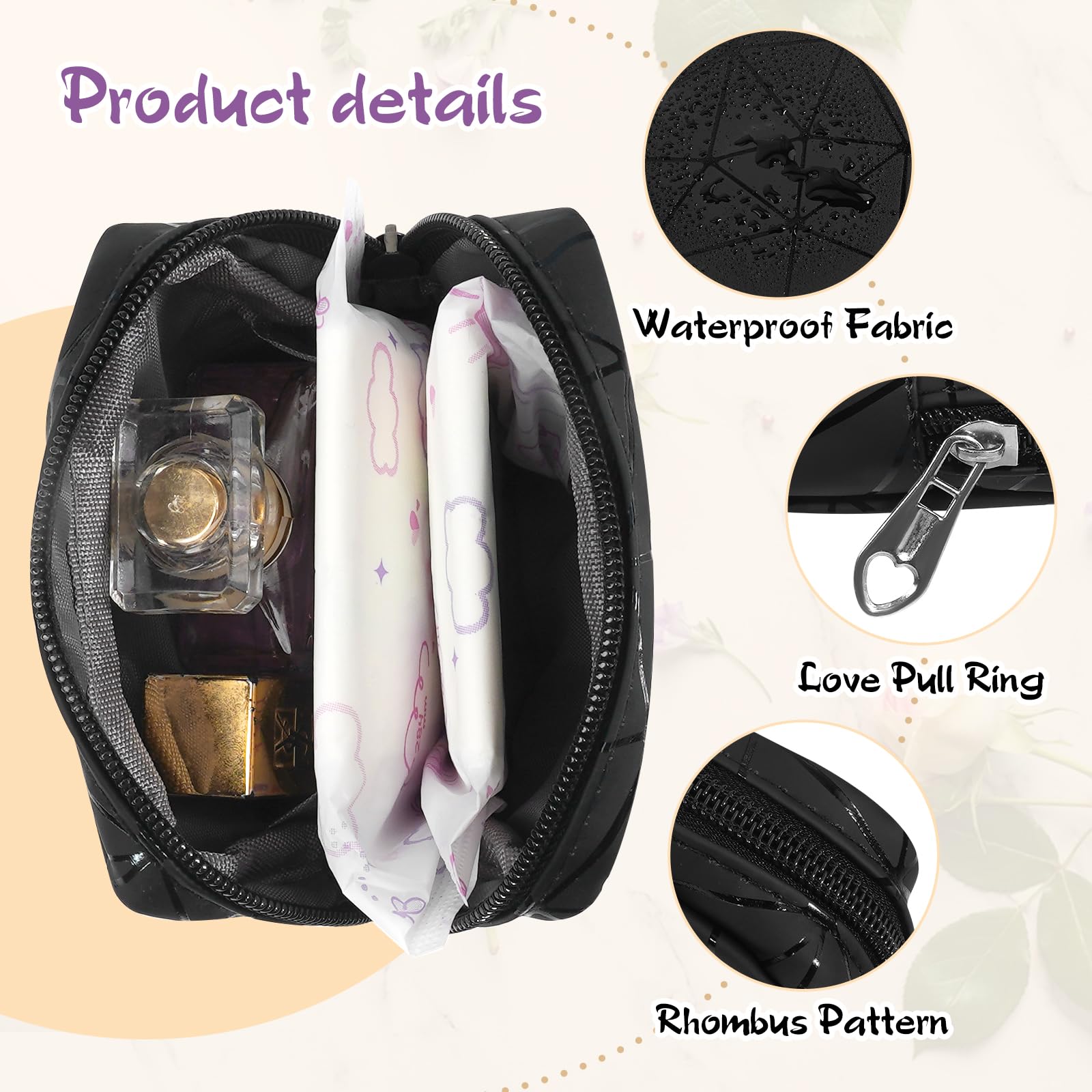 Yazabai Sanitary Napkin Storage Bag Pouch 4PCS Pads and Tampons Bags Pouches Portable - AB Mystery