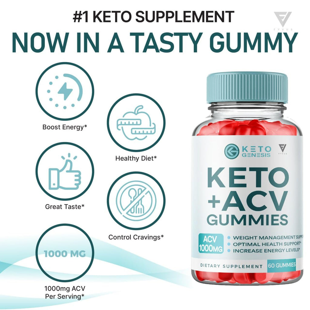 (2 Pack) Keto Genesis Keto ACV Gummies Advanced Weight Loss, Ketogenesis Keto