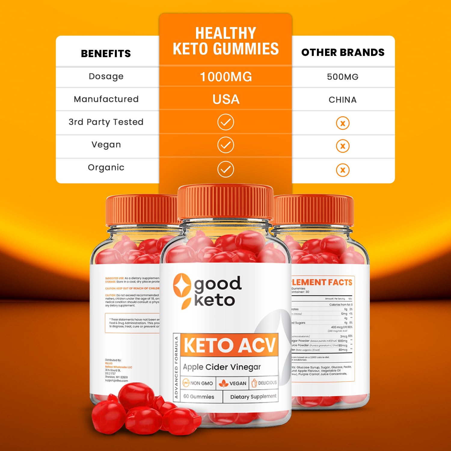 (2 Pack) Good Keto ACV Gummies - Official - Keto Good ACV Advanced Formula Plus Apple