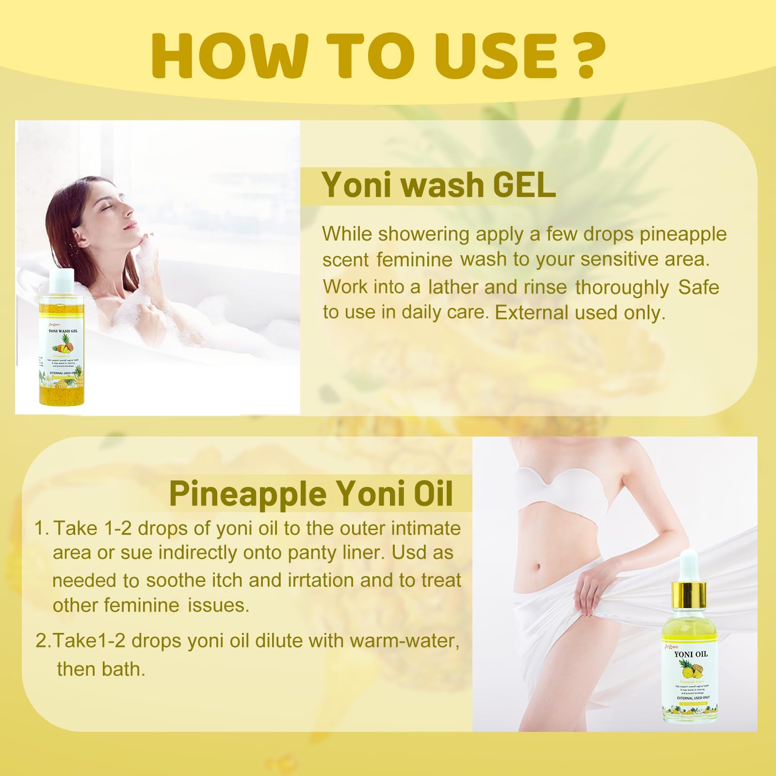 forvirness Natural Yoni Wash Yoni Oil Set, Cleanse - Remove Odor - ph Balance Feminine Wash - AB Mystery