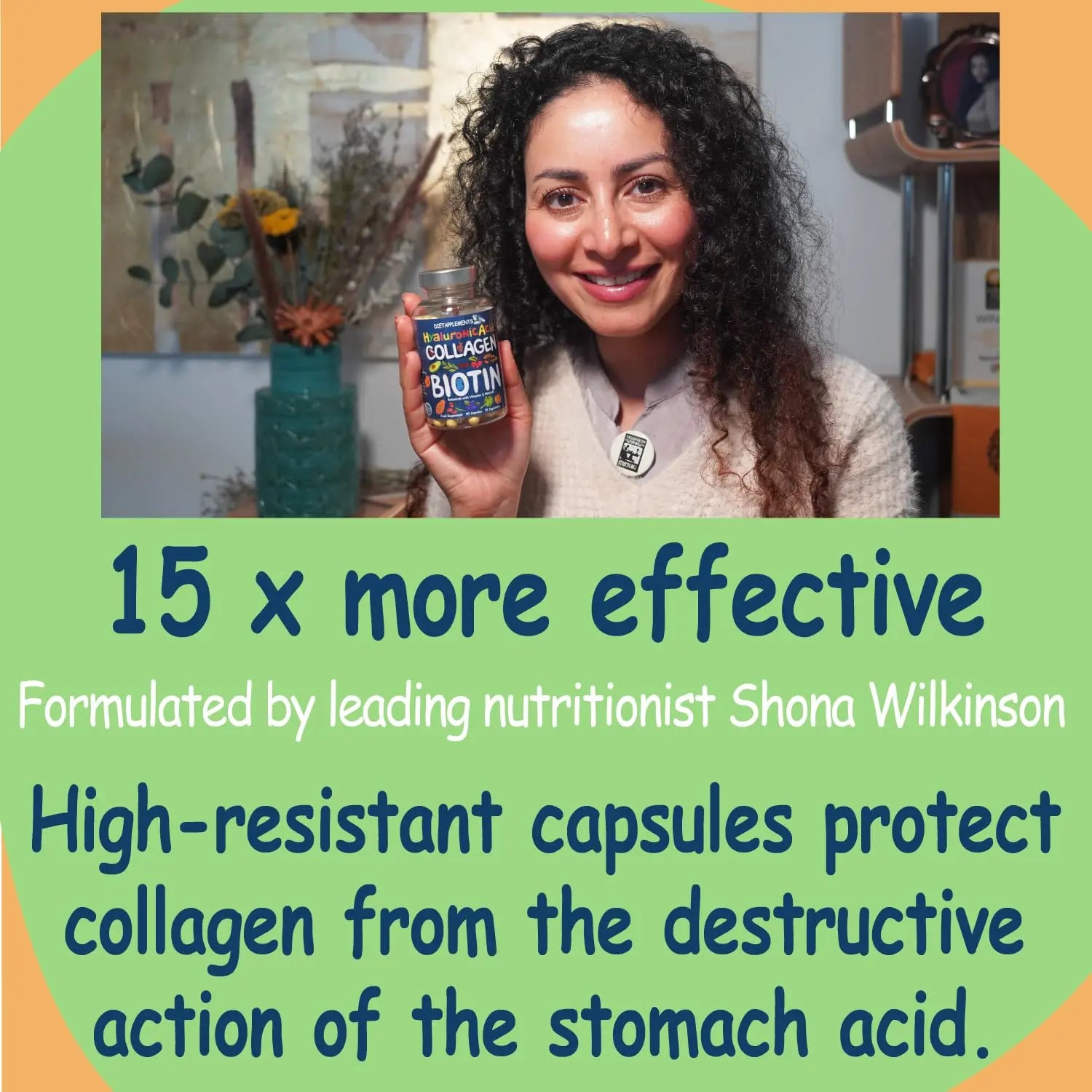 Marine Collagen Type1&3 1800mg, Biotin 10000mcg/serving, Hyaluronic Acid, Vitamins, Minerals, Botanicals Dietapplements