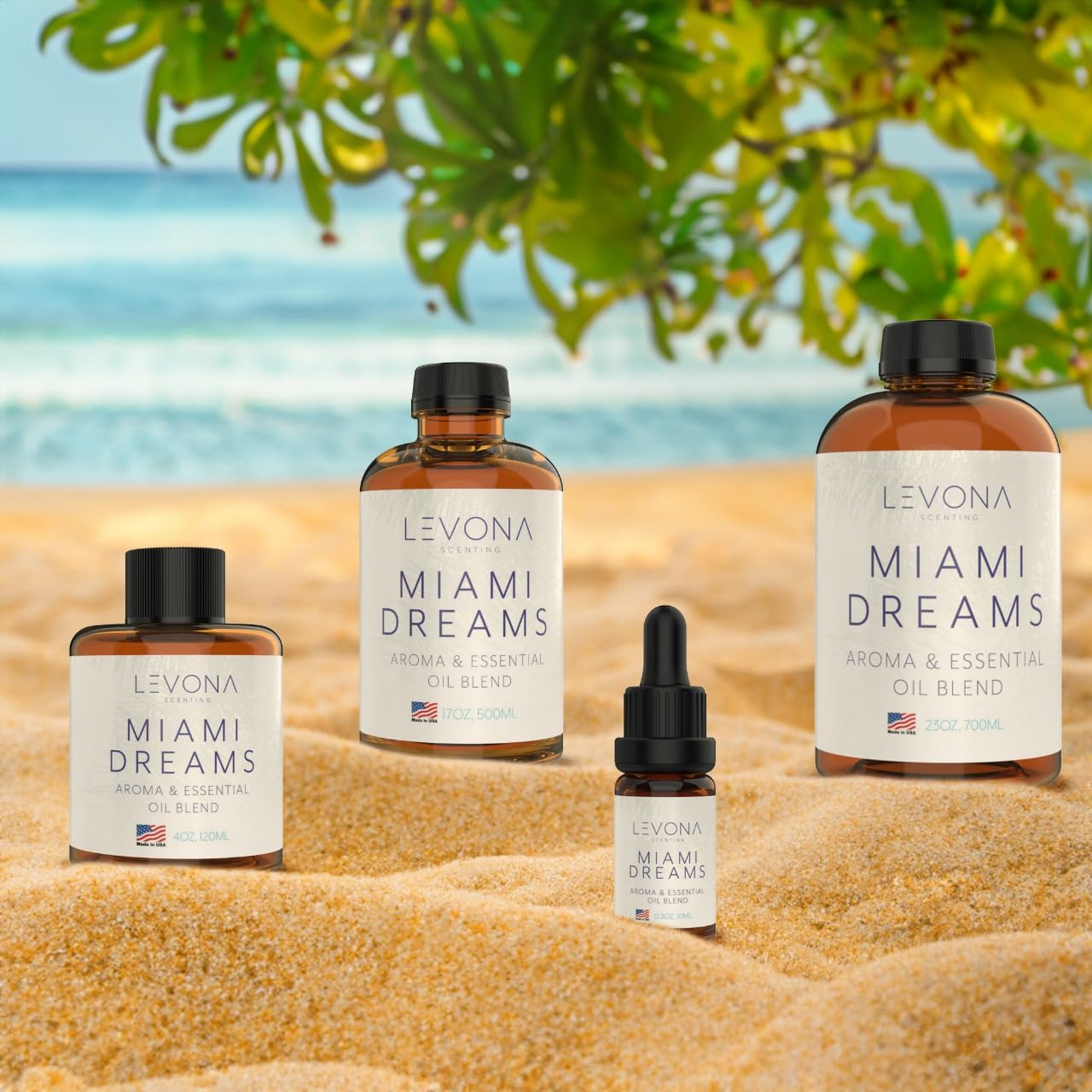 Levona Scent Essential Oils for Diffusers for Home: Miami Dreams Hotel & Home Luxury Scents Fragrance Oil - AB Mystery