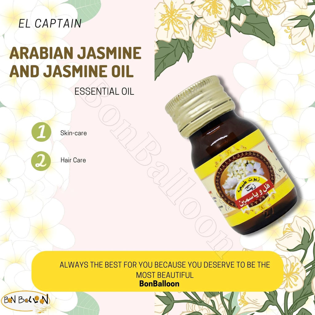 1 Pack Pure & Natural Jasmine Oil Cold Pressed El Captain Elcaptain Natural Concentrated Crude - AB Mystery