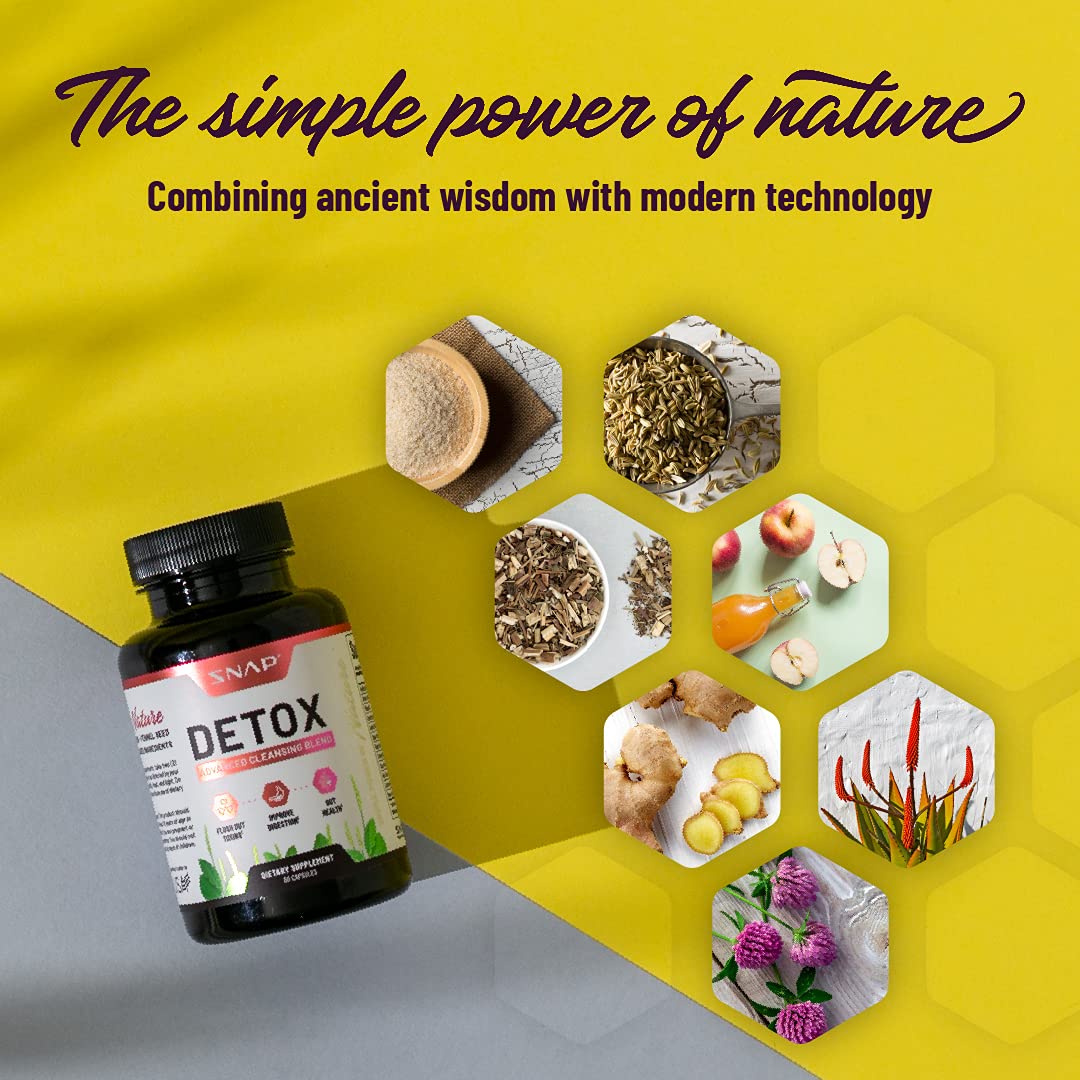 Snap Supplements Detox Cleanse Capsules - Advanced Blend for Full Body Detox & Cleans - AB Mystery