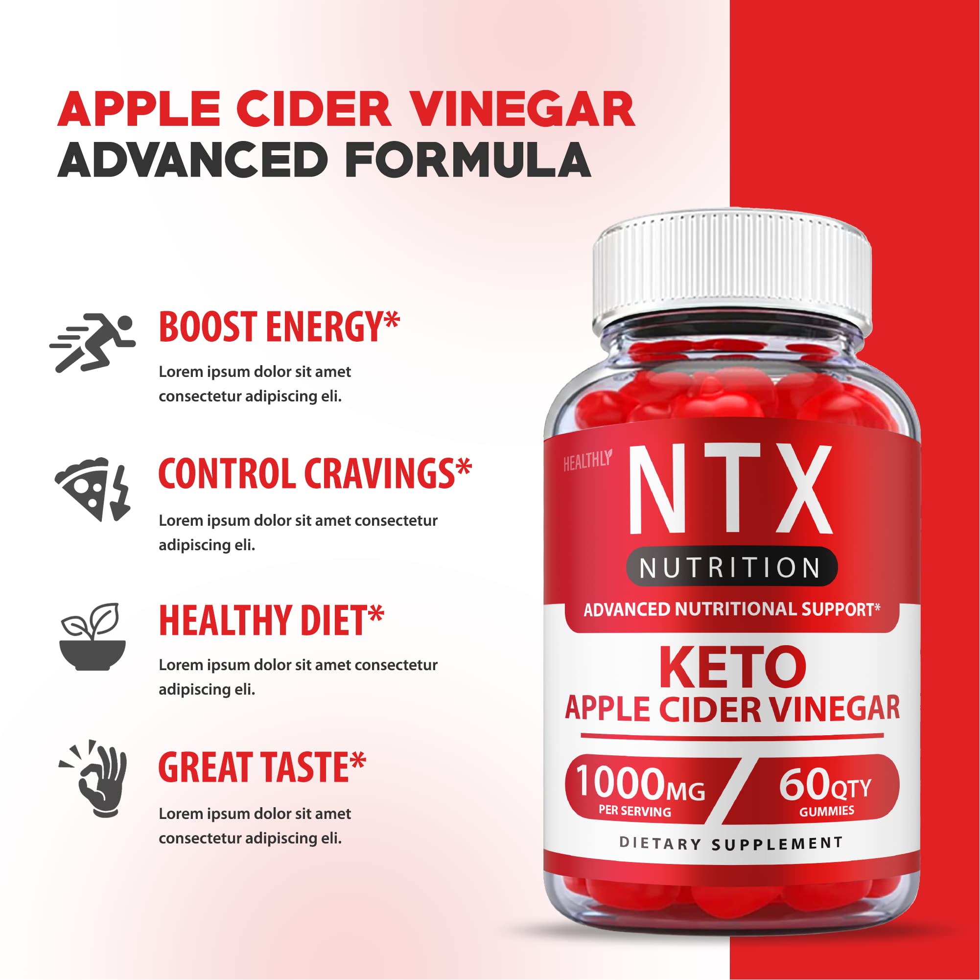(3 Pack) NTX Keto Gummies Max Strength Ntx Keto Acv Gummies Advanced, Ntx Nutrition
