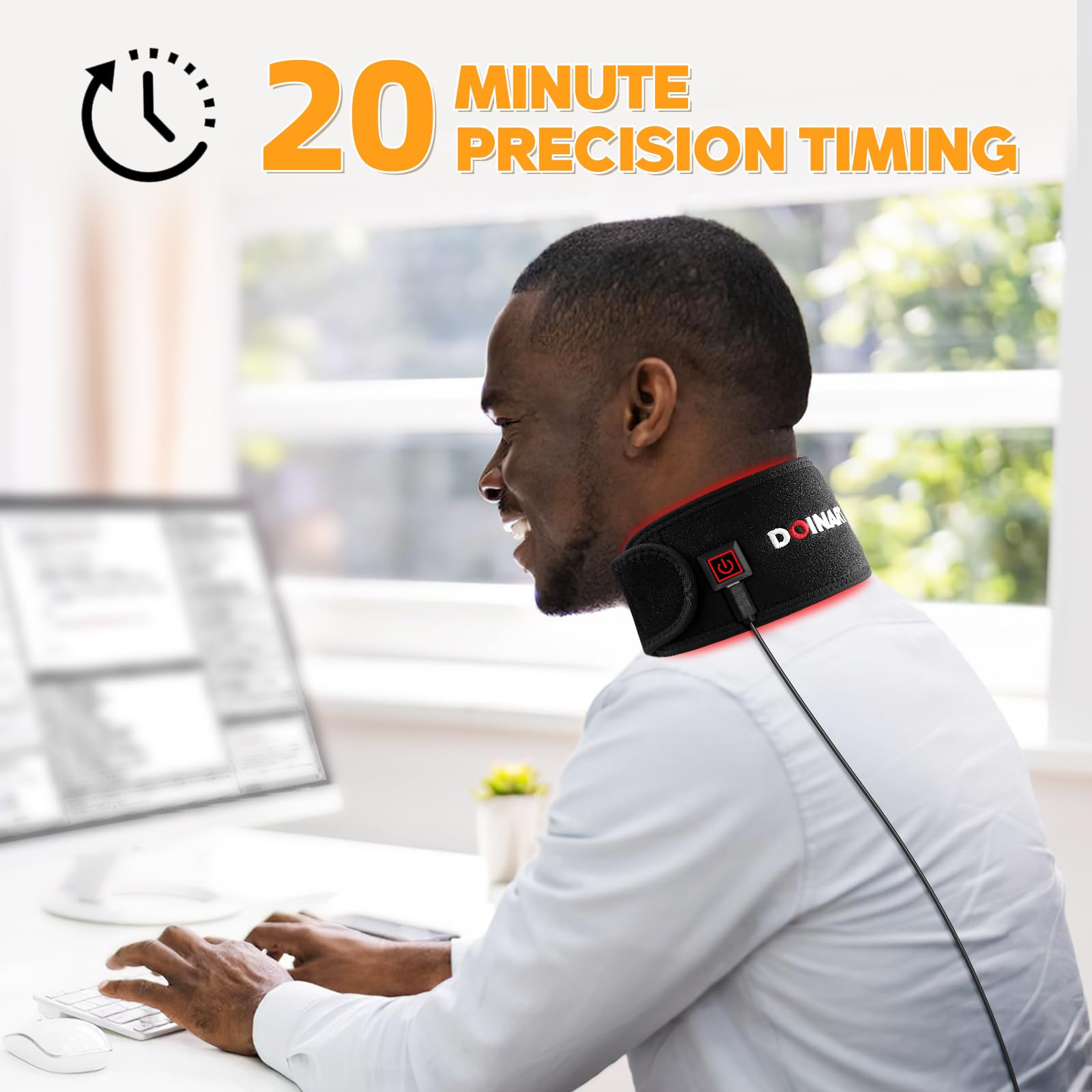 Doinart Red Light Therapy Belt for Neck, Portable Near Infrared Light Therapy for Face - AB Mystery