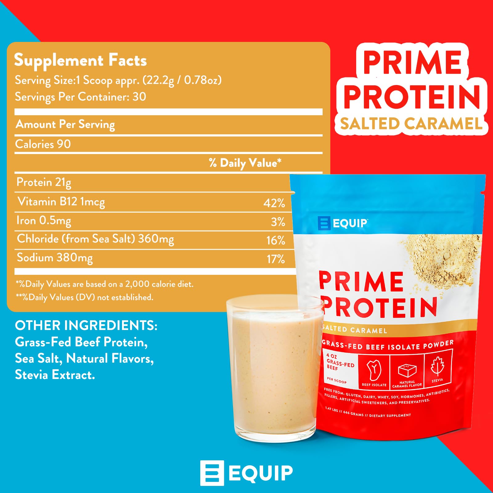 Equip Foods Prime Protein - Grass Fed Beef Protein Powder Isolate - Paleo and Keto - AB Mystery