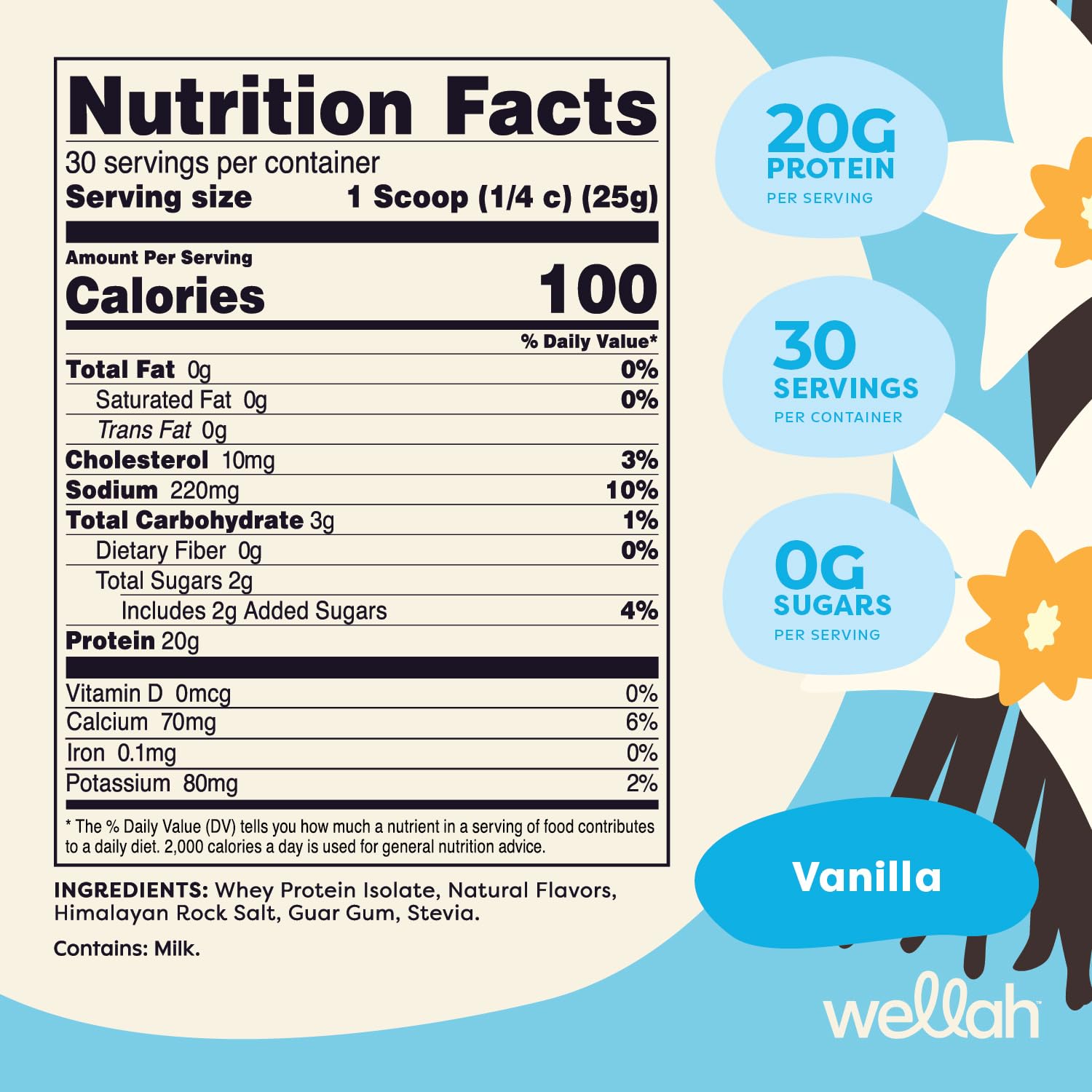 Wellah Your Whey (30 Servings, Vanilla) - Whey Protein Isolate Protein - AB Mystery