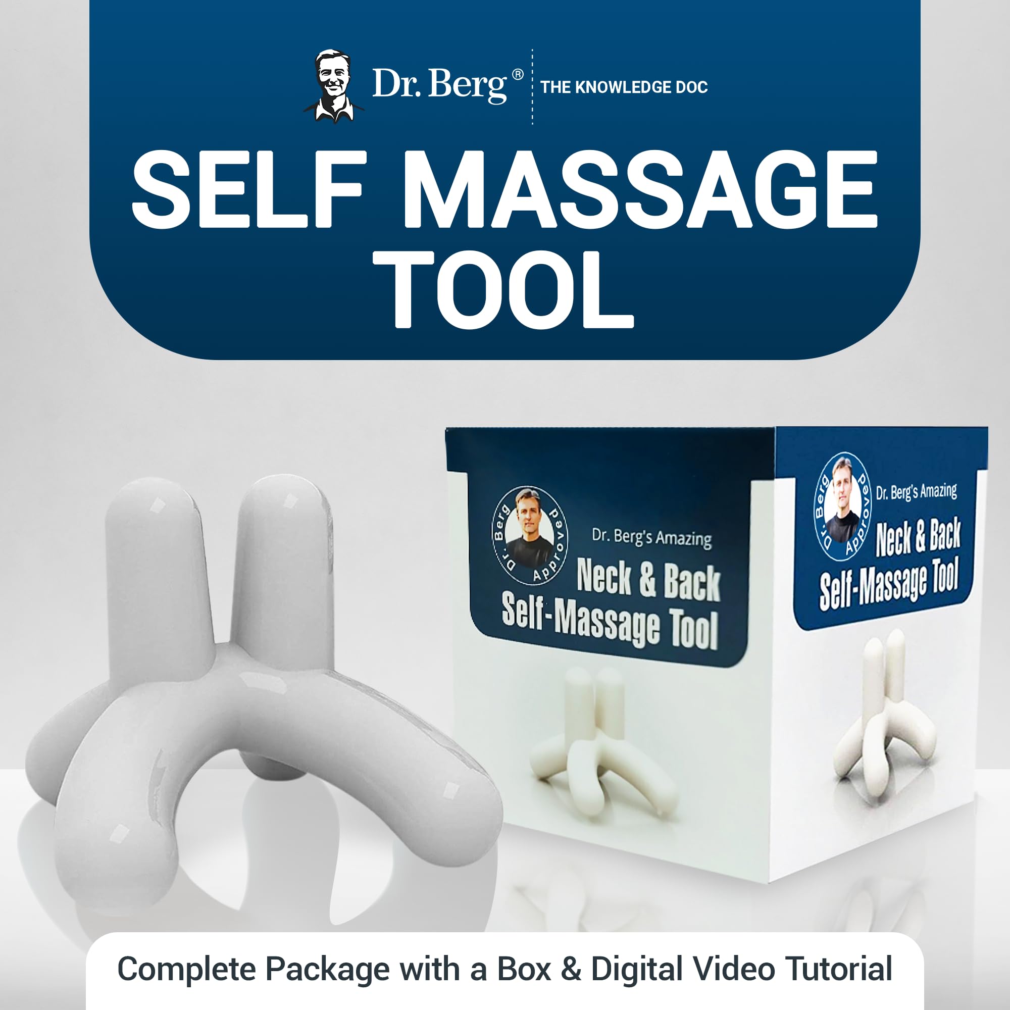 Dr. Berg’s Self-Massage Tool, Best for Back Pain Relief, Handheld Neck and Lower Back - AB Mystery