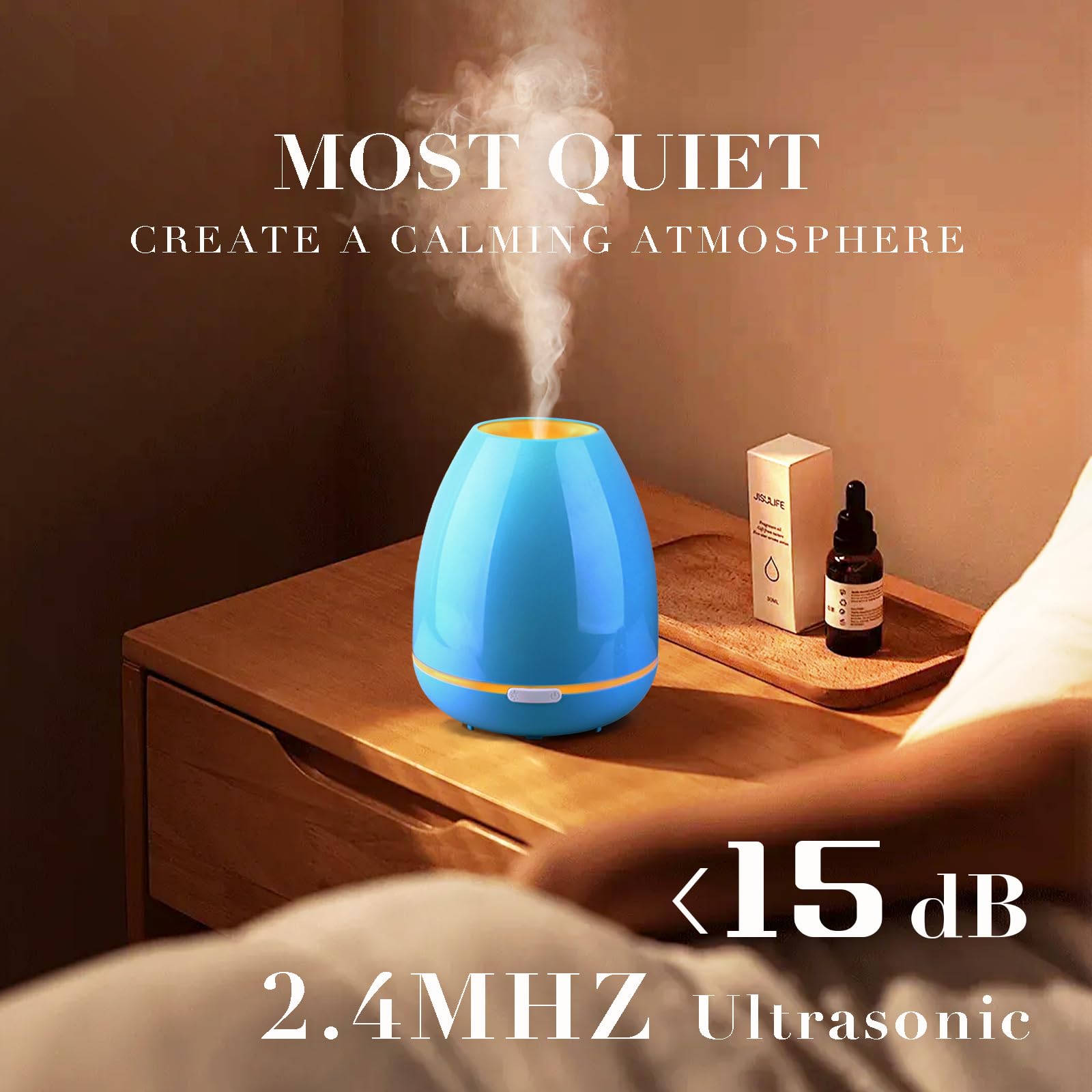 Essential Oil Diffuser for Bedroom Small Humidifier for Home Cool Mist Scent Diffuser 300ml 20 Hours - AB Mystery