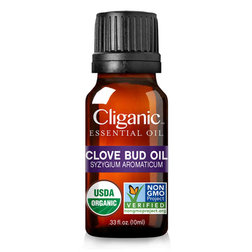 Cliganic Organic Clove Bud Essential Oil, 100% Pure Natural for Aromatherapy | Non-GMO Verified