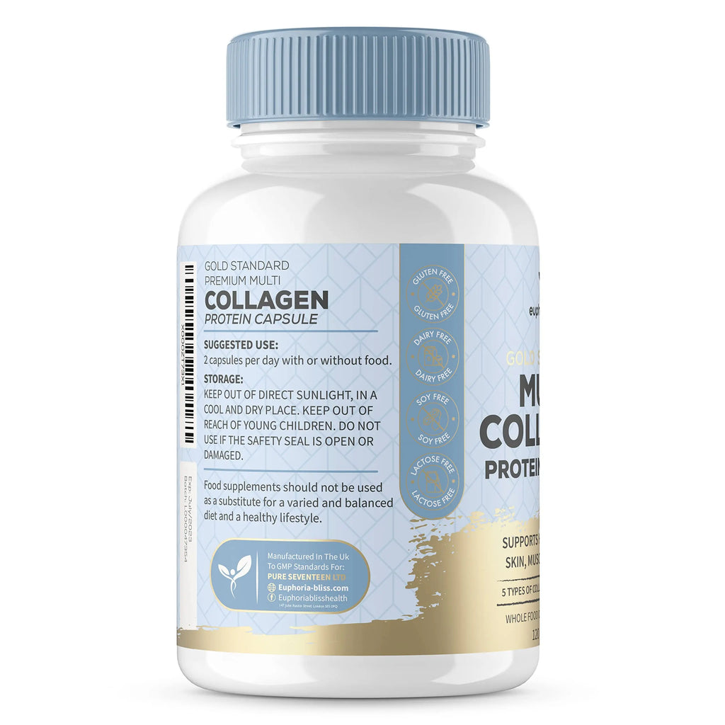 High Strength Multi Collagen 1400MG Tablets with Turmeric & Kelp, Skin, Hair, Nails - AB Mystery
