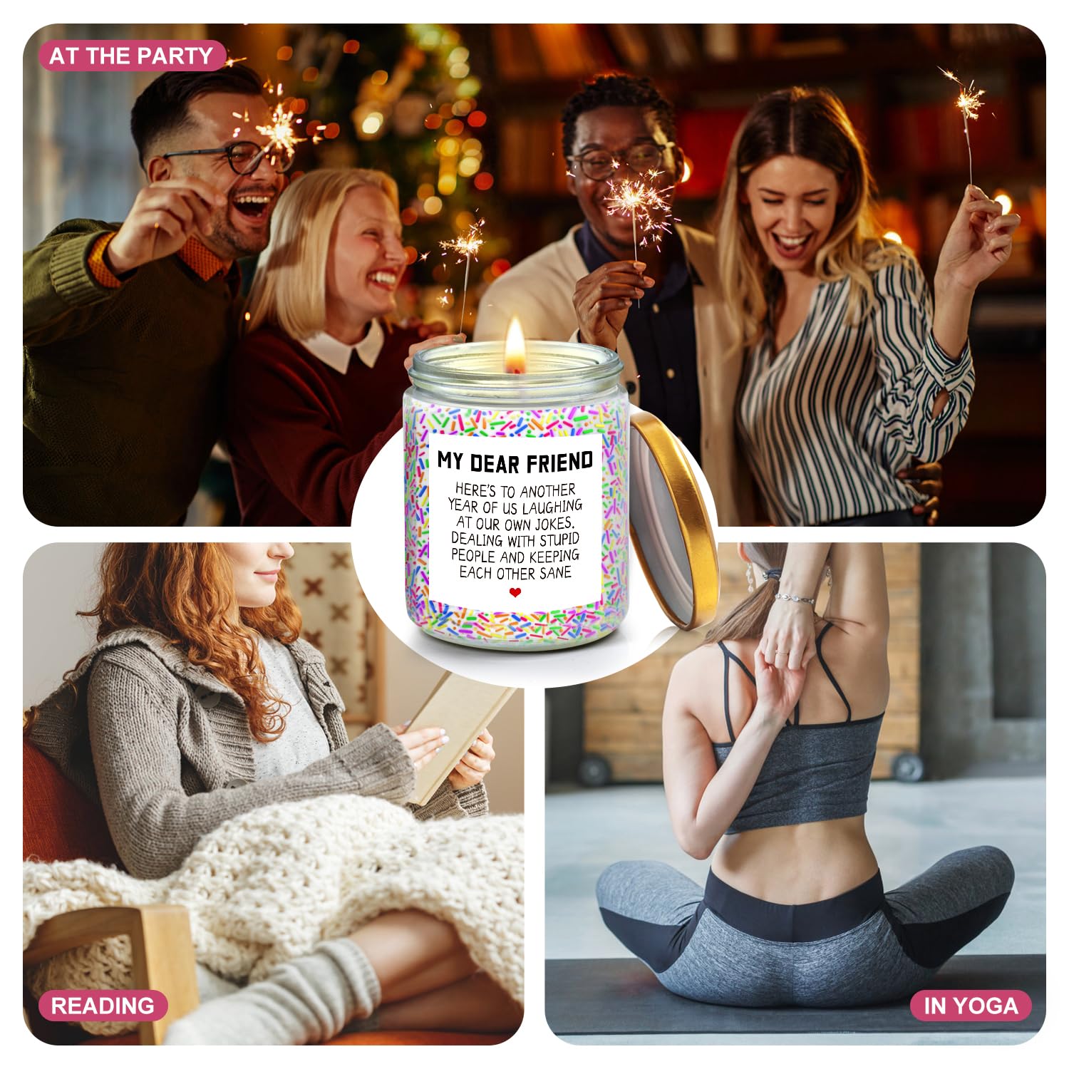 Birthday Gifts for Women, Happy Birthday Candle, Sister Birthday Gifts Ideas - AB Mystery