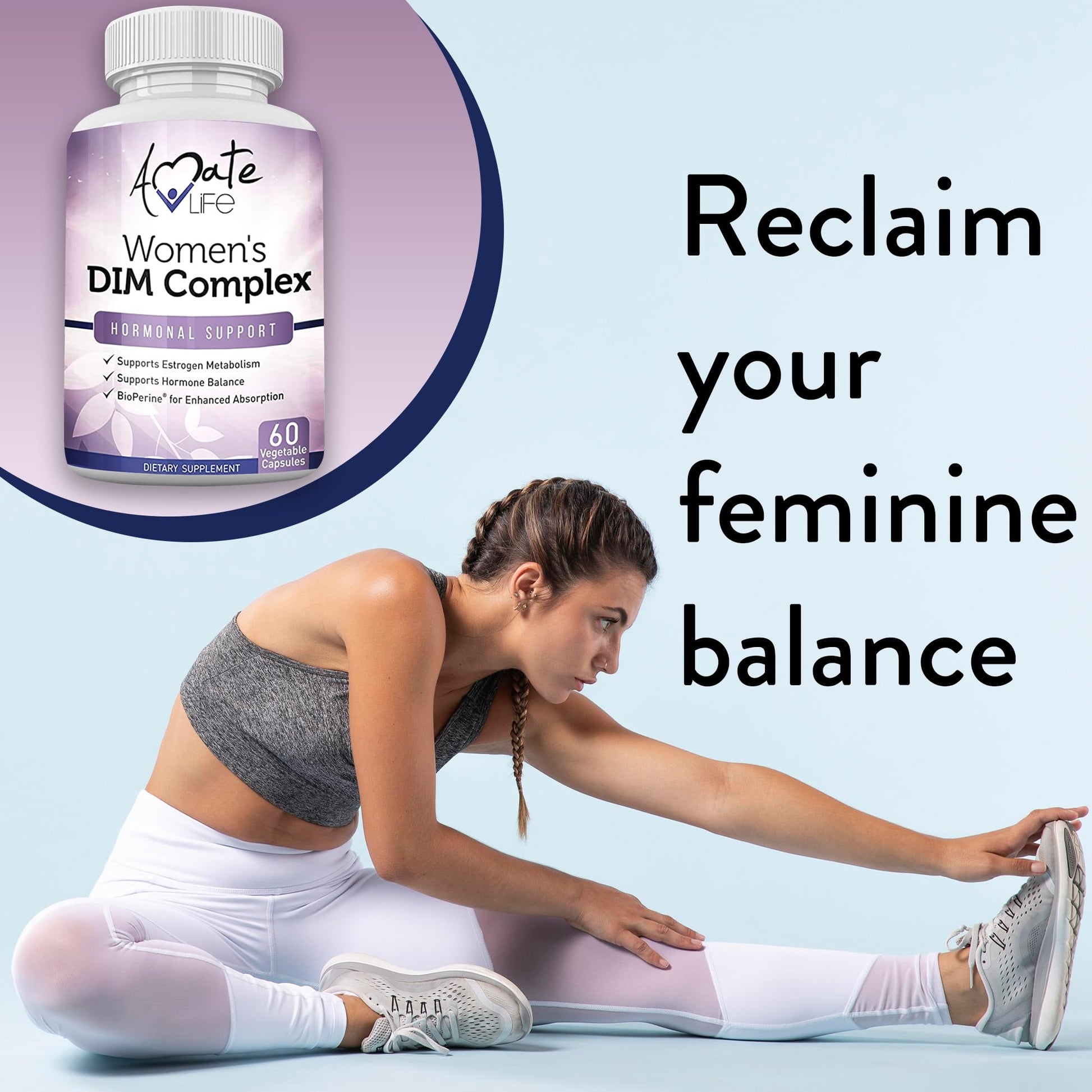 Women’s DIM Complex 150mg - Bioperine Estrogen Balancing Pills for Menopause & Hot Flashes Relief - AB Mystery