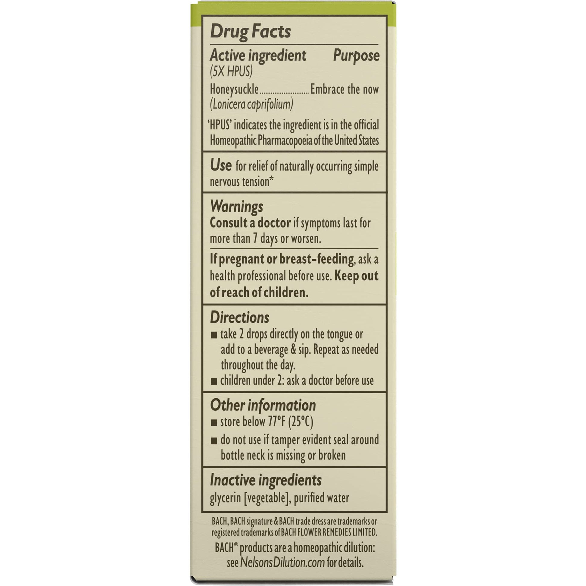 Bach Original Flower Remedies, Honeysuckle for Embracing The Now (Non-Alcohol Formula) - AB Mystery