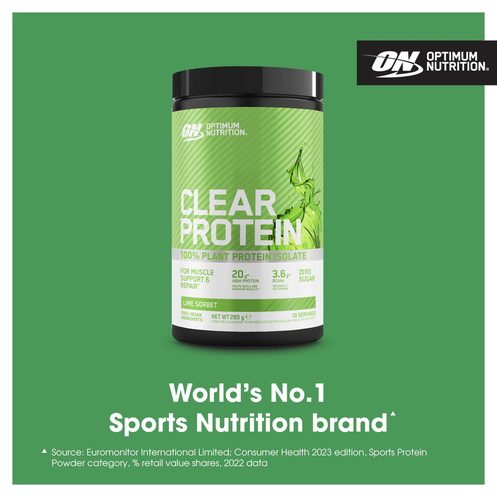 Optimum Nutrition Clear Protein 100% Plant Protein Isolate, Lime Sorbet Optimum Nutrition