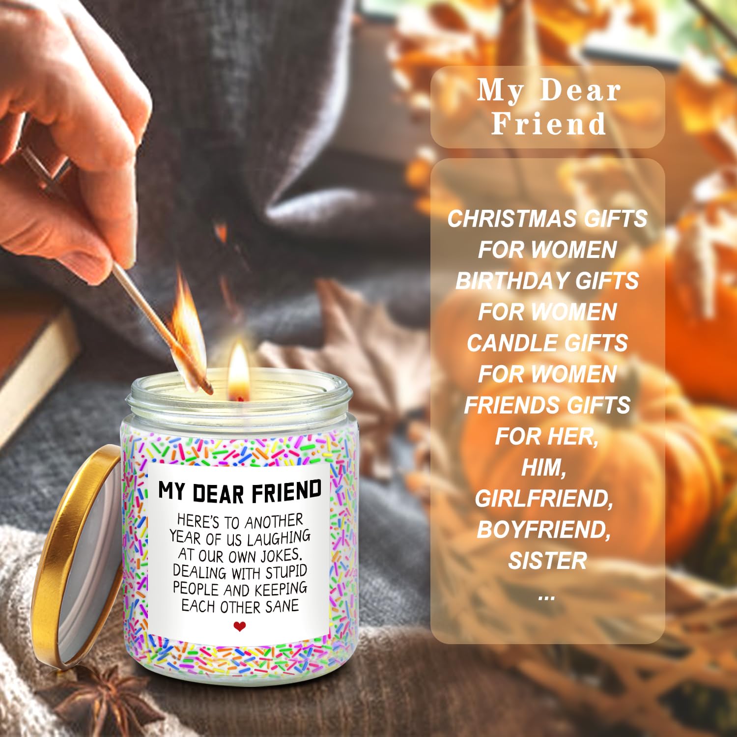 Birthday Gifts for Women, Happy Birthday Candle, Sister Birthday Gifts Ideas - AB Mystery