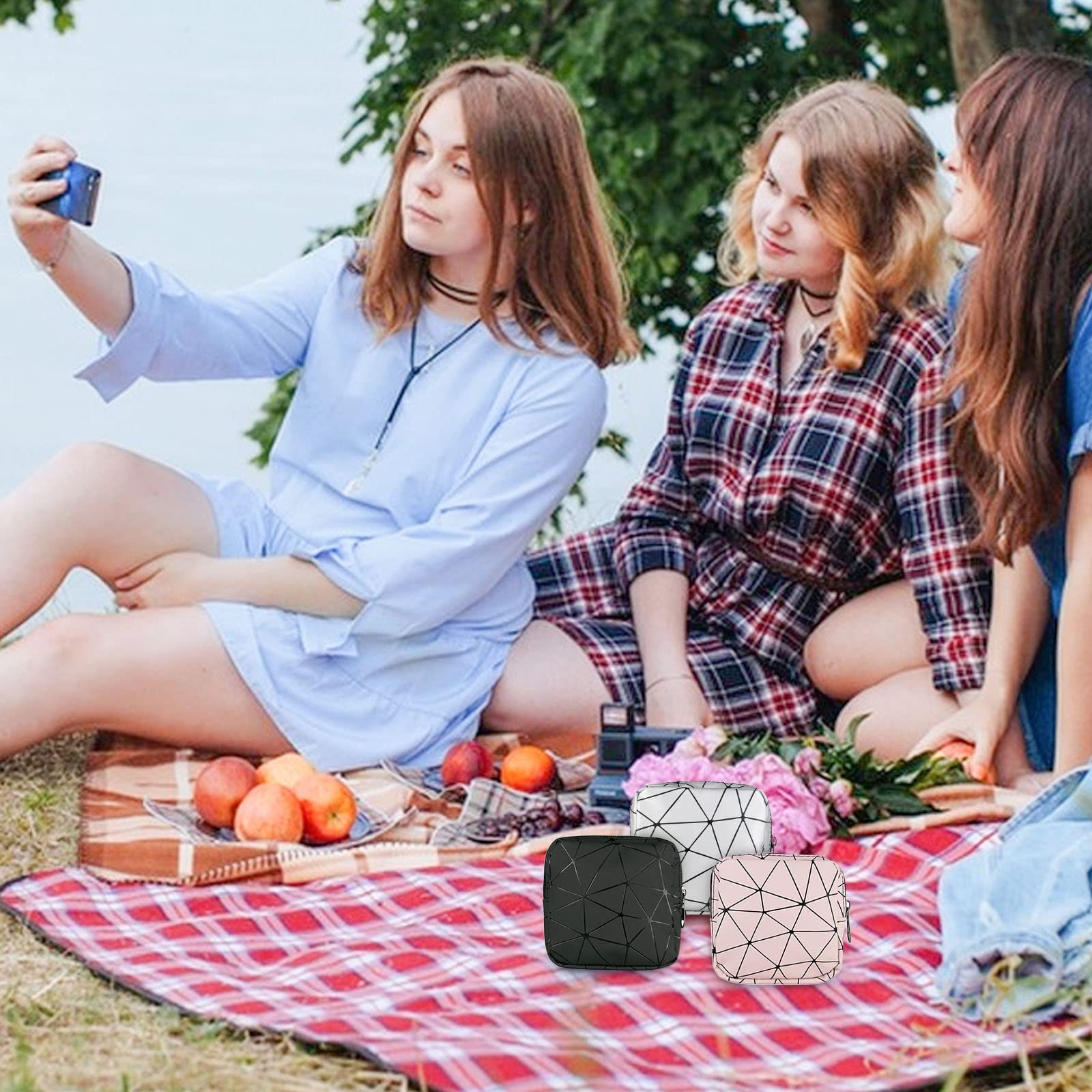 Sanitary Napkin Storage Bags 4PCS Menstrual Cup Pouches Nursing Pad Holder Tampon Bags - AB Mystery