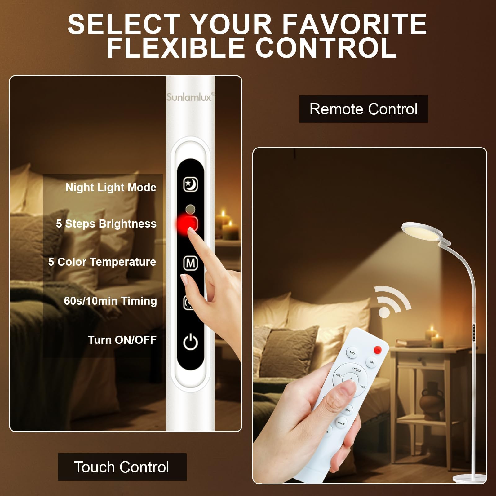 Sunlamlux Light Therapy Lamp, UV-Free Sun Light Therapy Lamp, 10000 Lux Floor Lamp - AB Mystery