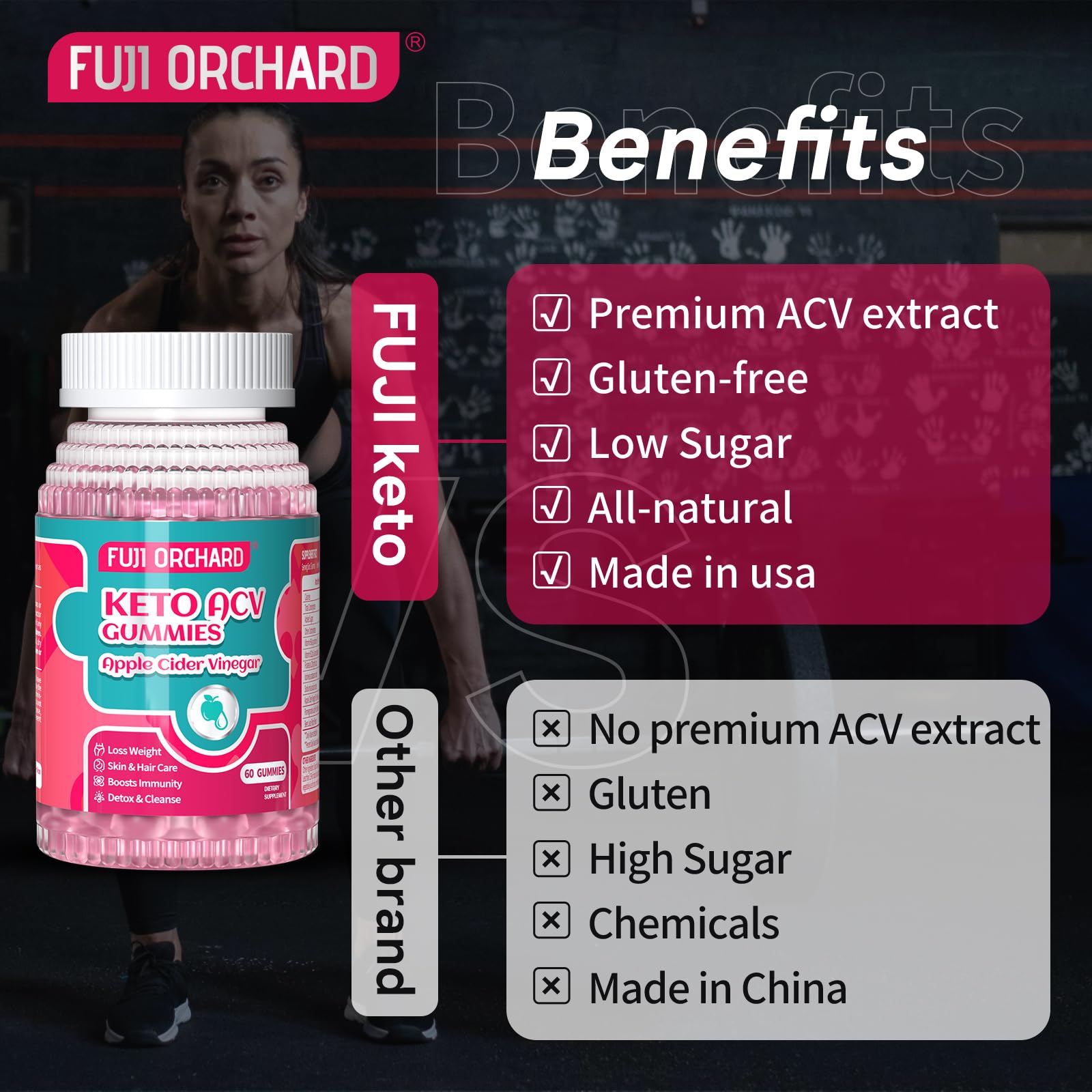 FUJI ORCHARD Keto Acv Gummies, 1500mg Keto Acv Gummies Advanced Weight Loss - AB Mystery