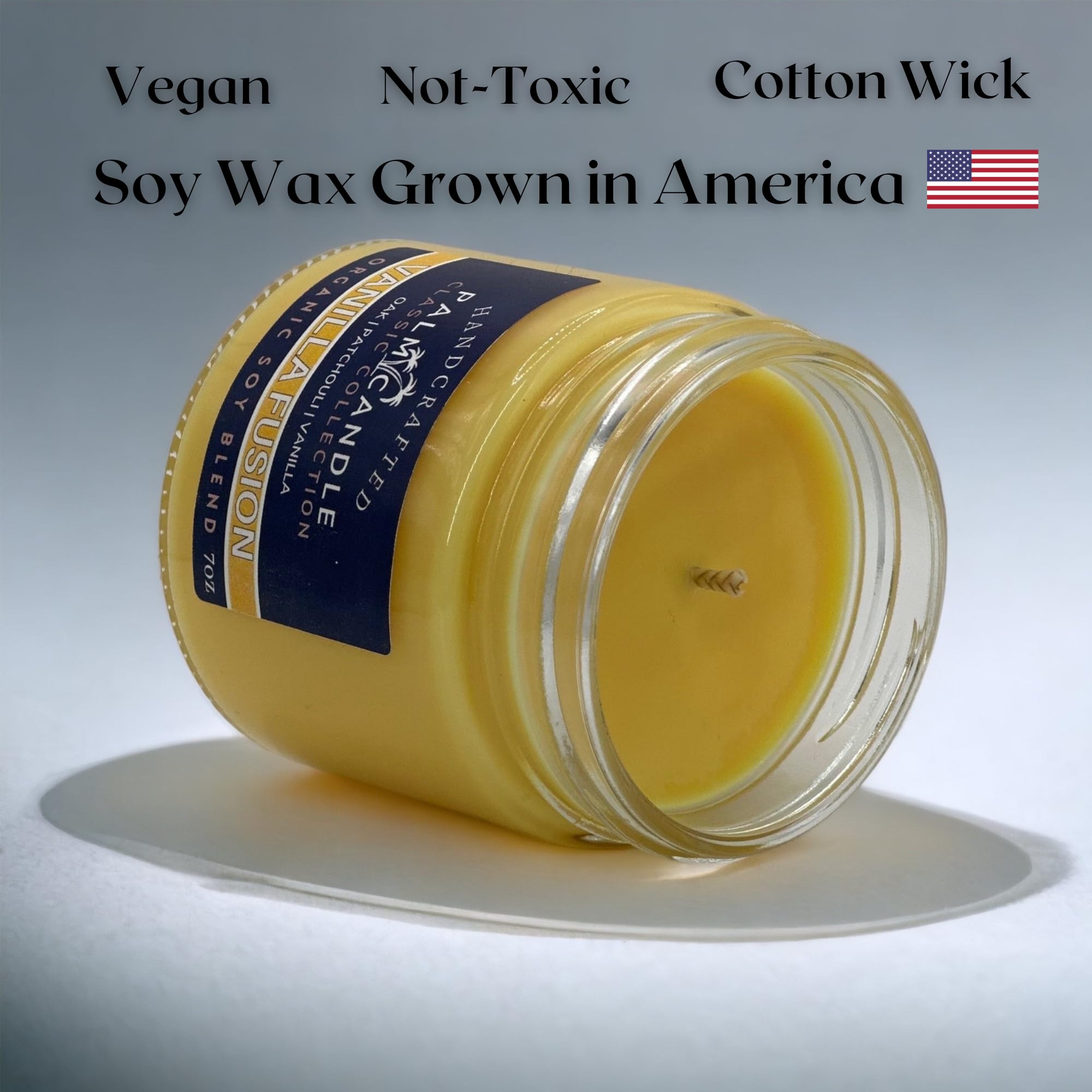 Vanilla & Wood Fusion Premium Soy Candle for Home Scented Candle 7 Ounces of Pure Aromatic Bliss - AB Mystery