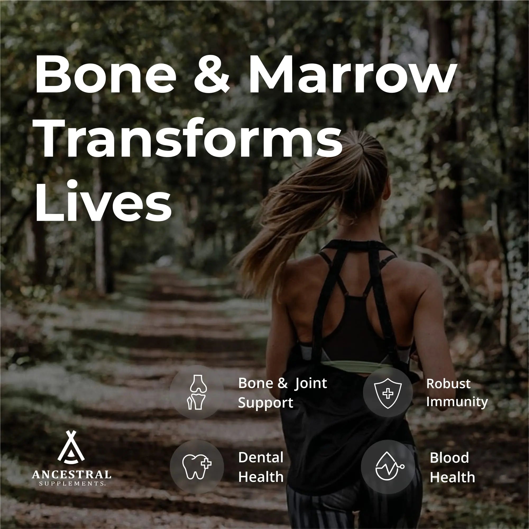 Ancestral Supplements Grass Fed Beef Bone and Marrow Supplement, Bone, Skin, Oral Health, and Joint Care Supplements Promote Whole Ancestral Supplements