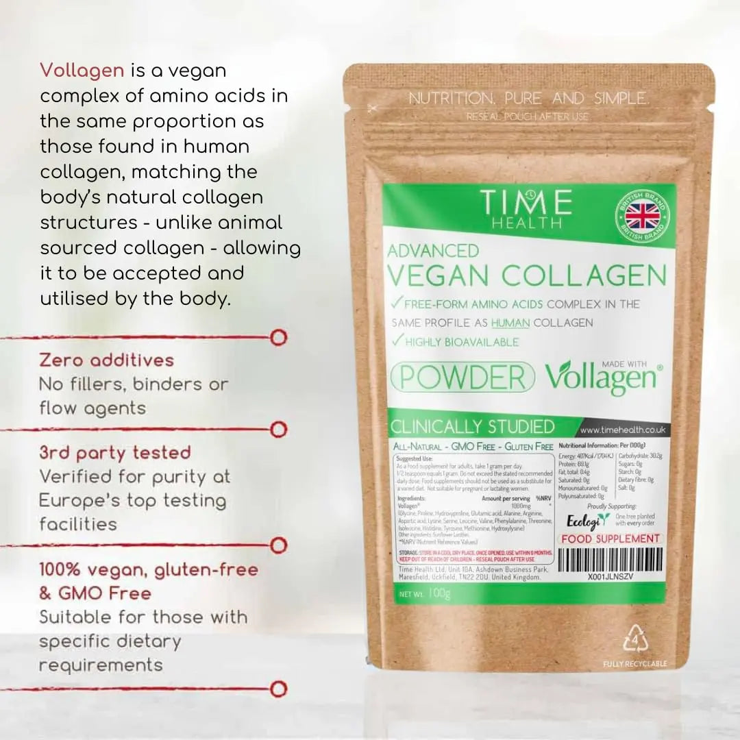 Vollagen® Advanced Vegan Collagen Powder - Amino Acid Complex in Ratio of Collagen - AB Mystery